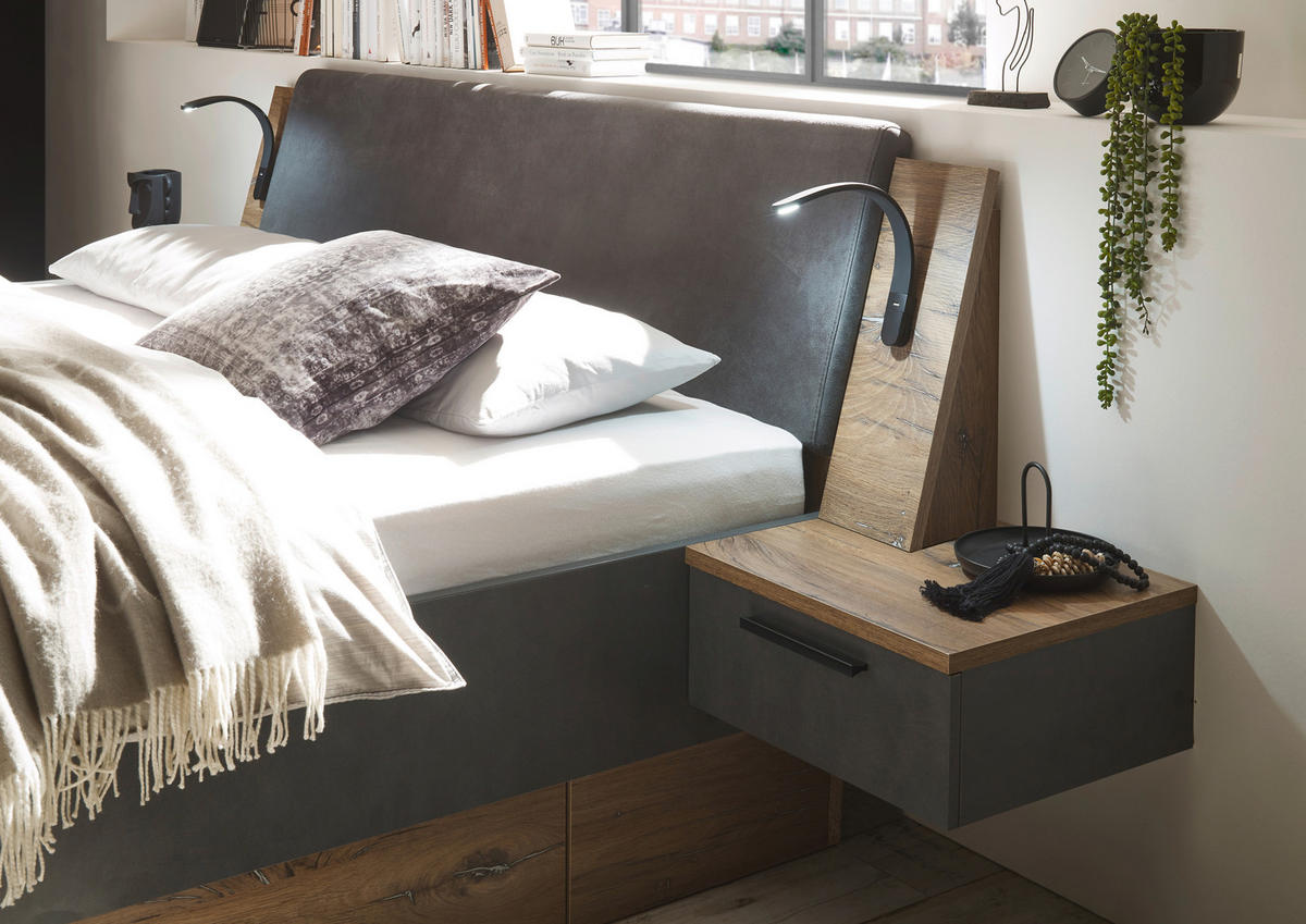 Bettanlage York Oak Flagstaff Nachbildung Matera Optik B/H/T: ca. 278x102x217 cm Liegefläche B/L: ca. 180x200 cm York - Oak (278,00/102,00/217,00cm)