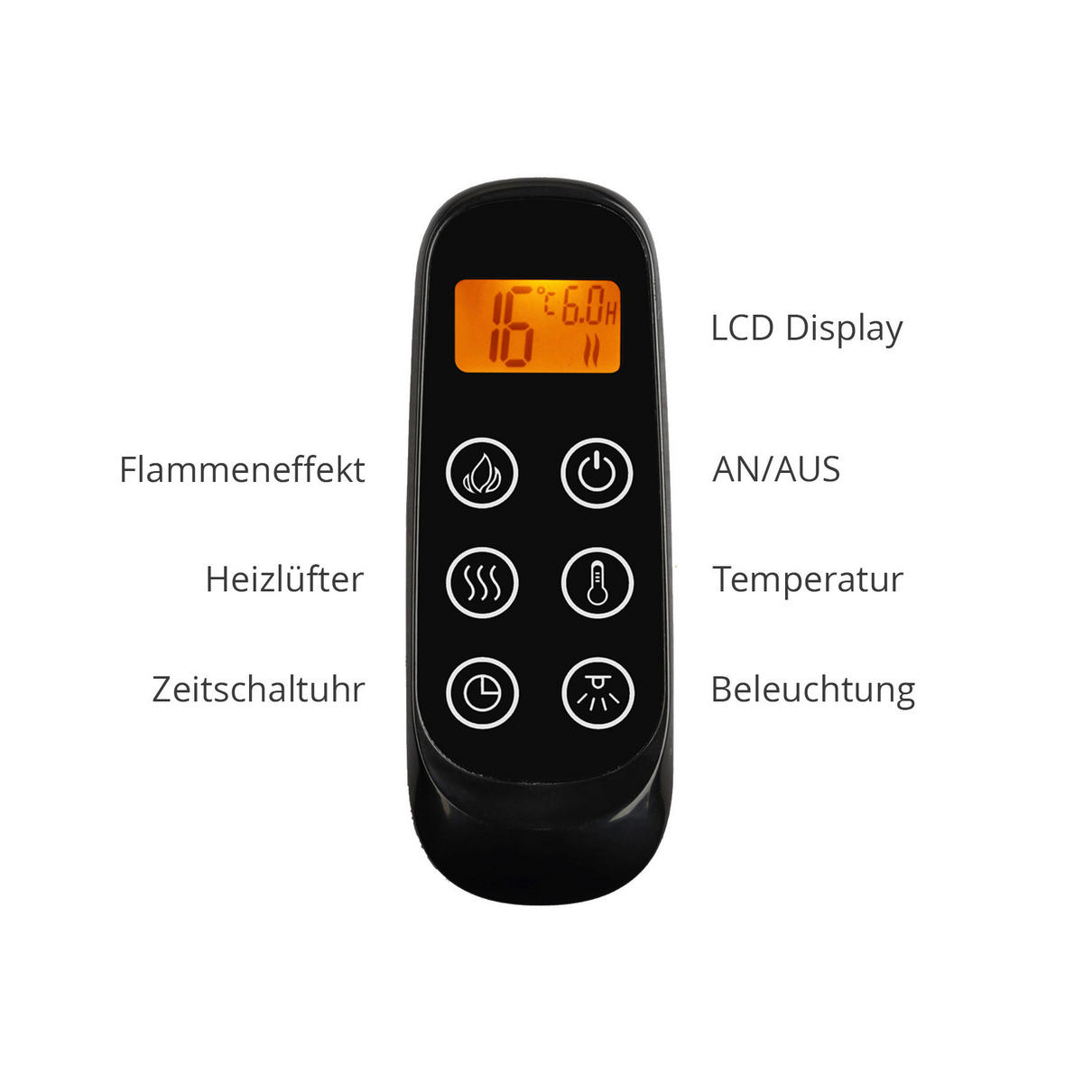 Balderia Elektrischer Kamin Typhon hellbraun MDF Metall B/H/T: ca. 121x88,3x25 cm ca. 2000 W Elekt.-Kamin TyphonEF376A-MT376B-NO - hellbraun (121,00/88,30/25,00cm) - Balderia