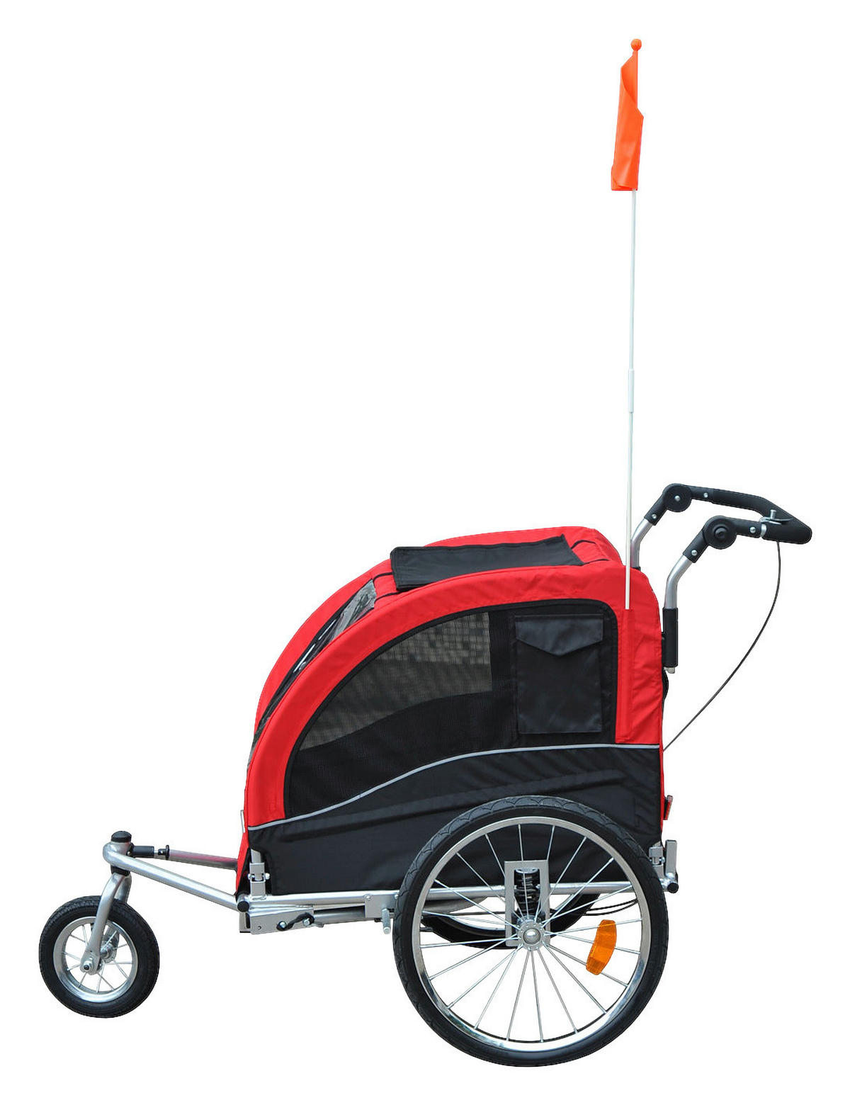 PawHut Fahrradanhänger 20 Zoll schwarz schwarz B/H/L: ca. 90x110x130 cm Radanhänger f. Hunde 5663-1289 - rot/schwarz (130,00/90,00/110,00cm) - PawHut