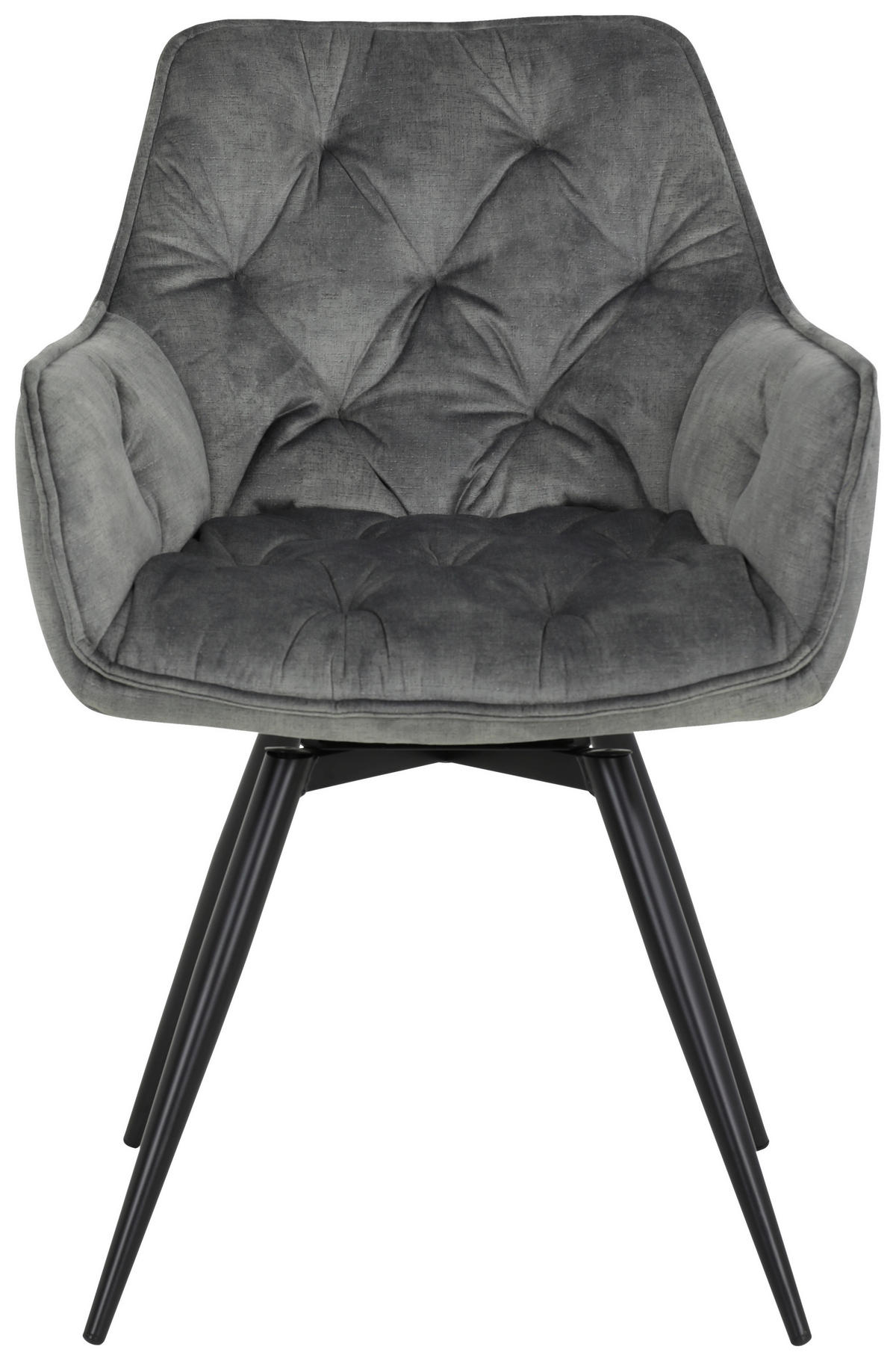 Stuhl Florentina 2er Set grau Vintage Samtoptik B/H/T: ca. 49x84x63 cm Florentina 2er Set - schwarz/grau (49,00/84,00/63,00cm) - Hela