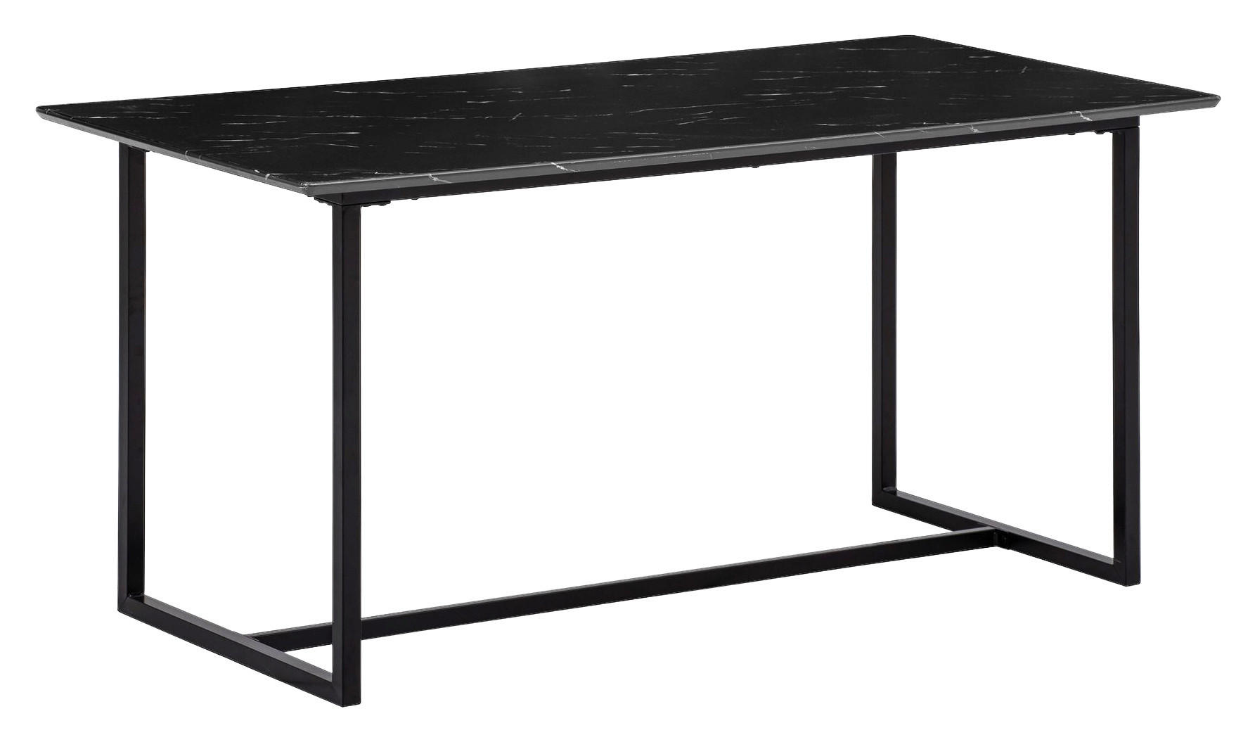 Esstisch schwarz Marmor Optik B/H/T: ca. 120x76x60 cm Esstisch - schwarz (120,00/76,00/60,00cm) - Wohnling