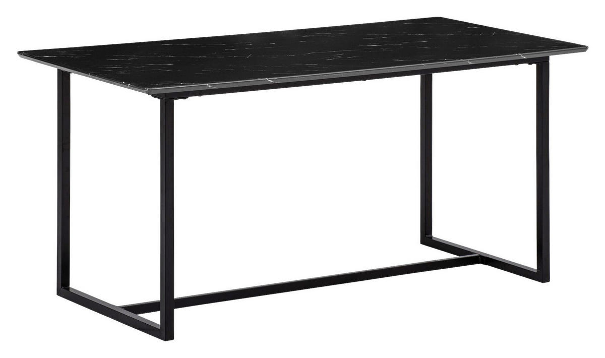 Esstisch schwarz Marmor Optik B/H/T: ca. 120x76x60 cm Esstisch - schwarz (120,00/76,00/60,00cm) - Wohnling