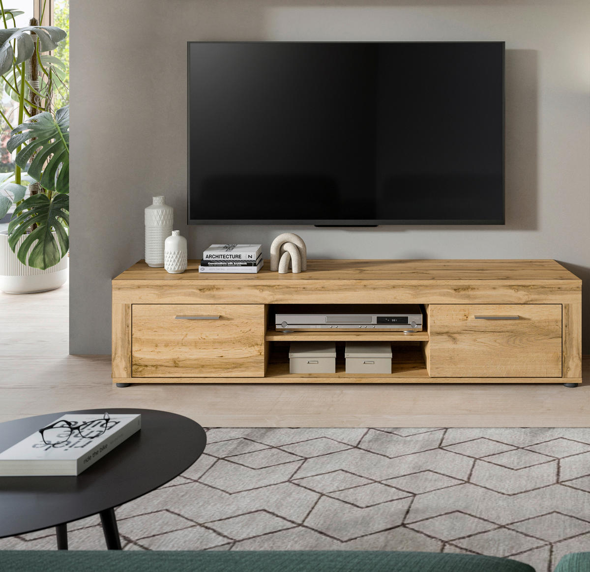 Lowboard Jam Eiche Wotan Nachbildung B/H/T: ca. 160x37x40 cm Jam - Eiche (160,00/37,00/40,00cm) - xonox.home