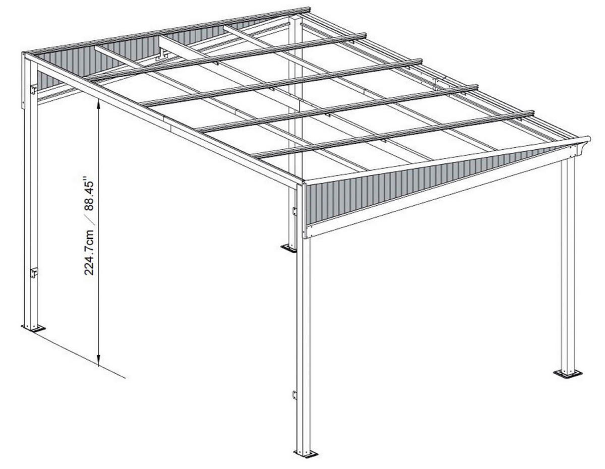 Sojag Terrassenüberdachung St. Barth anthrazit Aluminium B/H/T: ca. 364x240x296 cm St. Barth - anthrazit (364,00/240,00/296,00cm) - Sojag