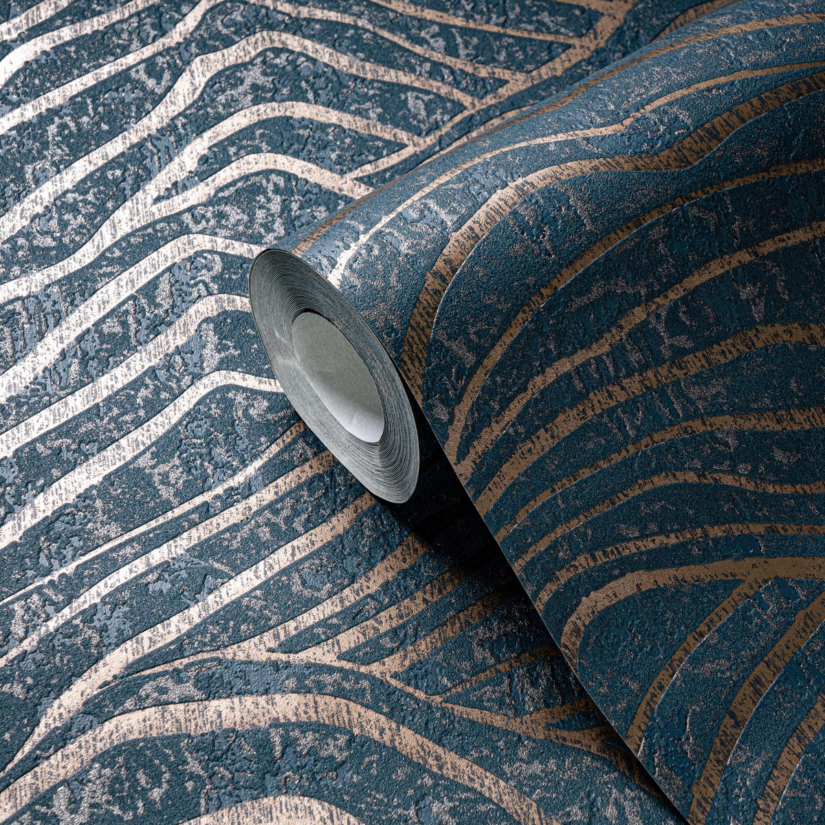 A.S.Creation Vliestapete dunkelblau gold B/H/D: ca. 53x1005x8,4 cm Vliestapete - gold/dunkelblau (8,40/1005,00cm) - A.S.Creation