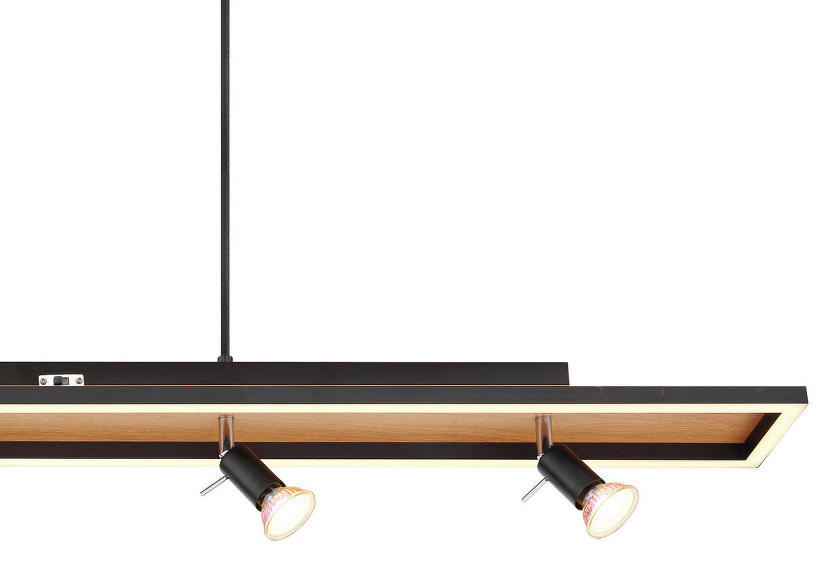 GLOBO Pendelleuchte 57034-4H Ida schwarz Opal Metall Kunststoff B/H/T: ca. 116x120x12 cm null 5 Brennstellen Ida - schwarz/Opal (116,00/120,00/12,00cm) - GLOBO