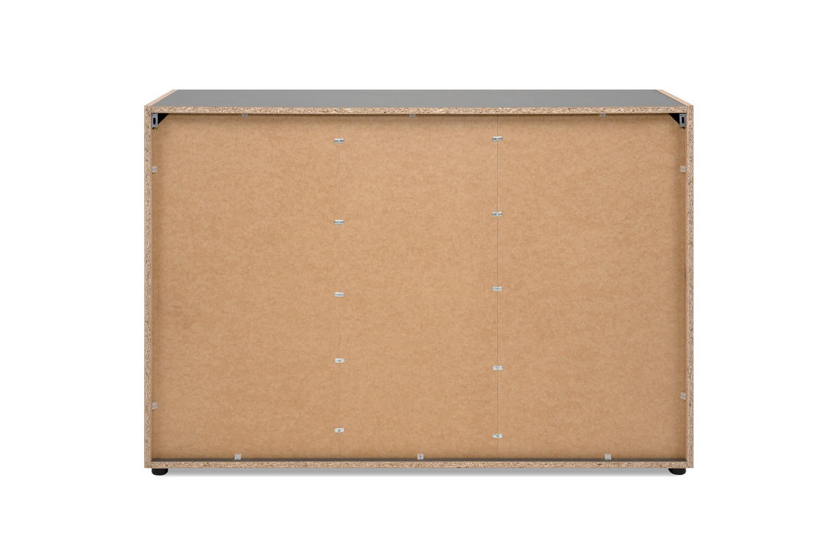 Kommode Cento anthrazit Eiche Artisan Oak Nachbildung B/H/T: ca. 126x83x35 cm Cento - Eiche/anthrazit (126,00/83,00/35,00cm)