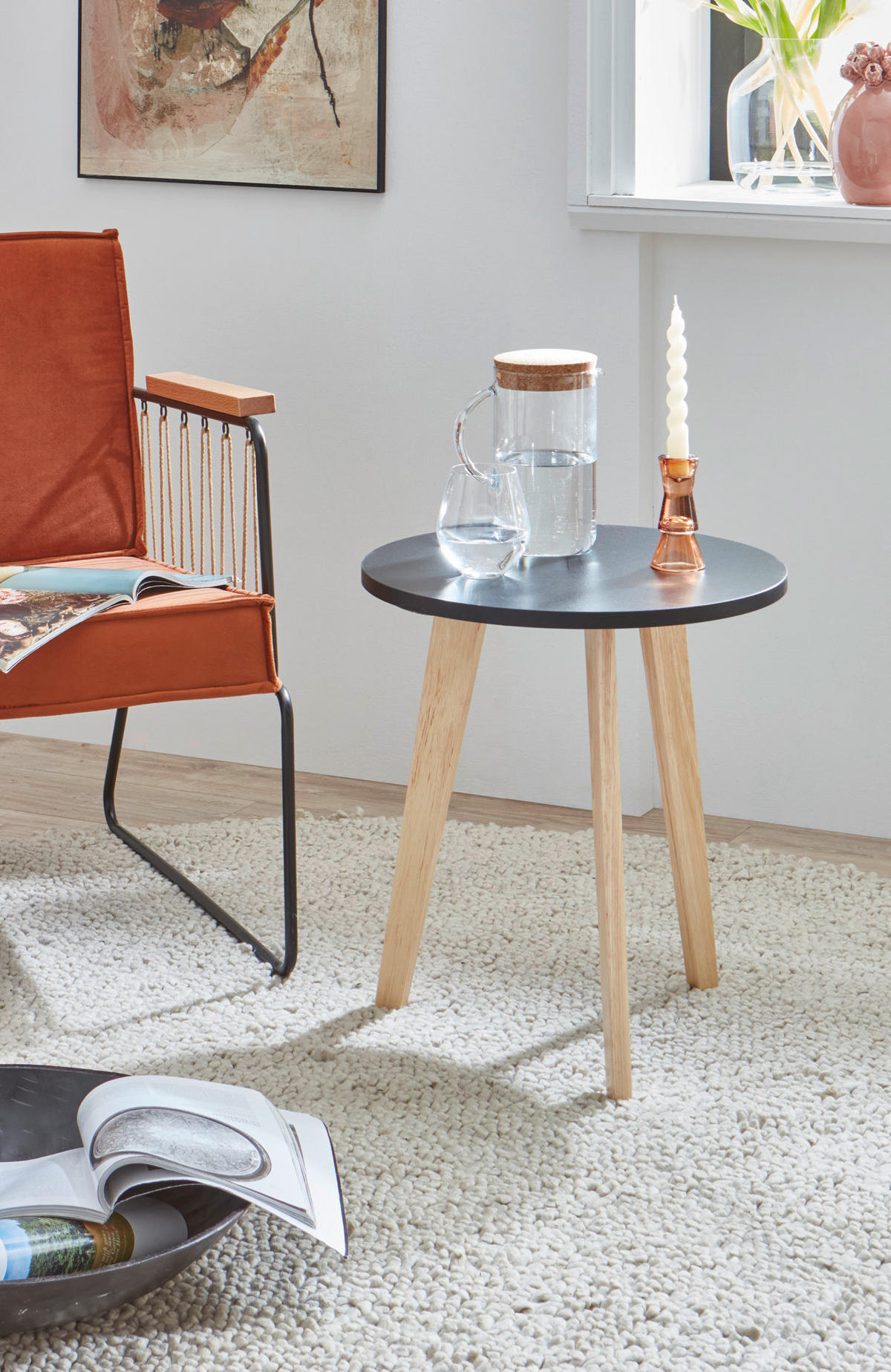 Couchtisch schwarz B/H/T: ca. 50x46x50 cm KLEINMÖBEL Couchtisch - schwarz (50,00/46,00/50,00cm) - xonox.home