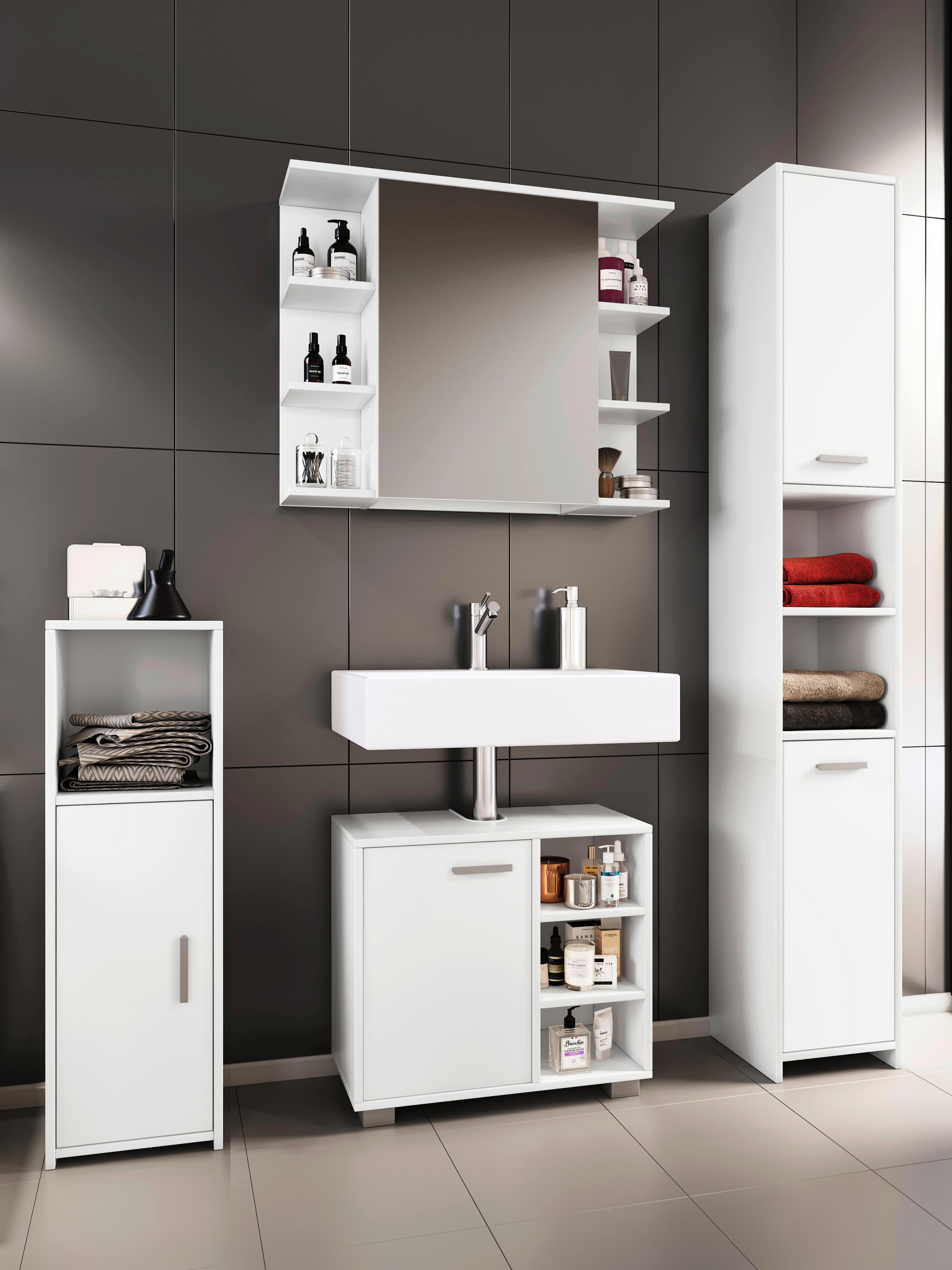 Badezimmer-Set Zalo weiß B/H/T: ca. 60x55x30 cm Zalo - weiß (60,00/55,00/30,00cm) - VCM Möbel