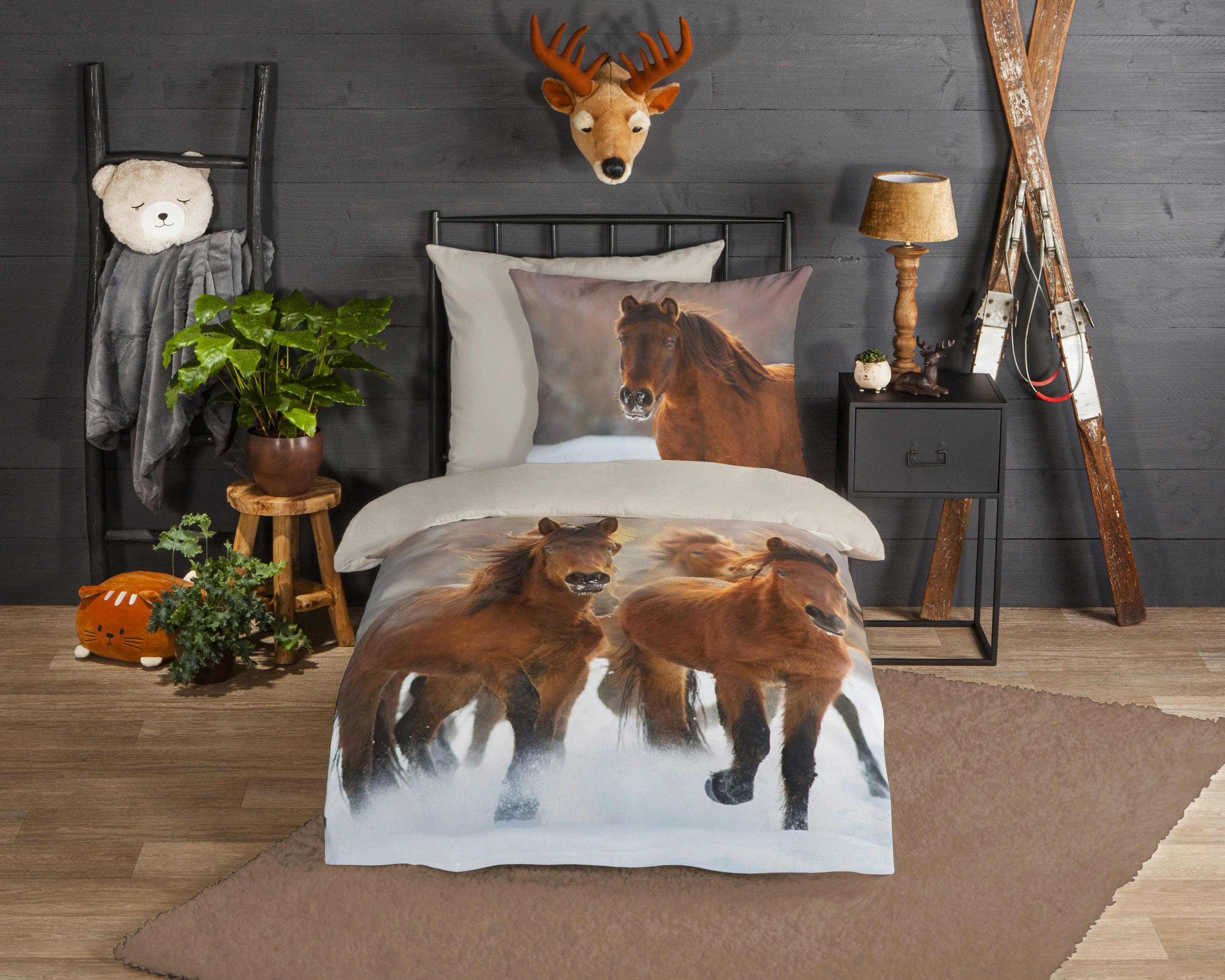 Bettwäsche Ponies Multi Baumwolle B/L: ca. 135x200 cm Ponies - Multi (135,00/200,00cm) - Good Morning