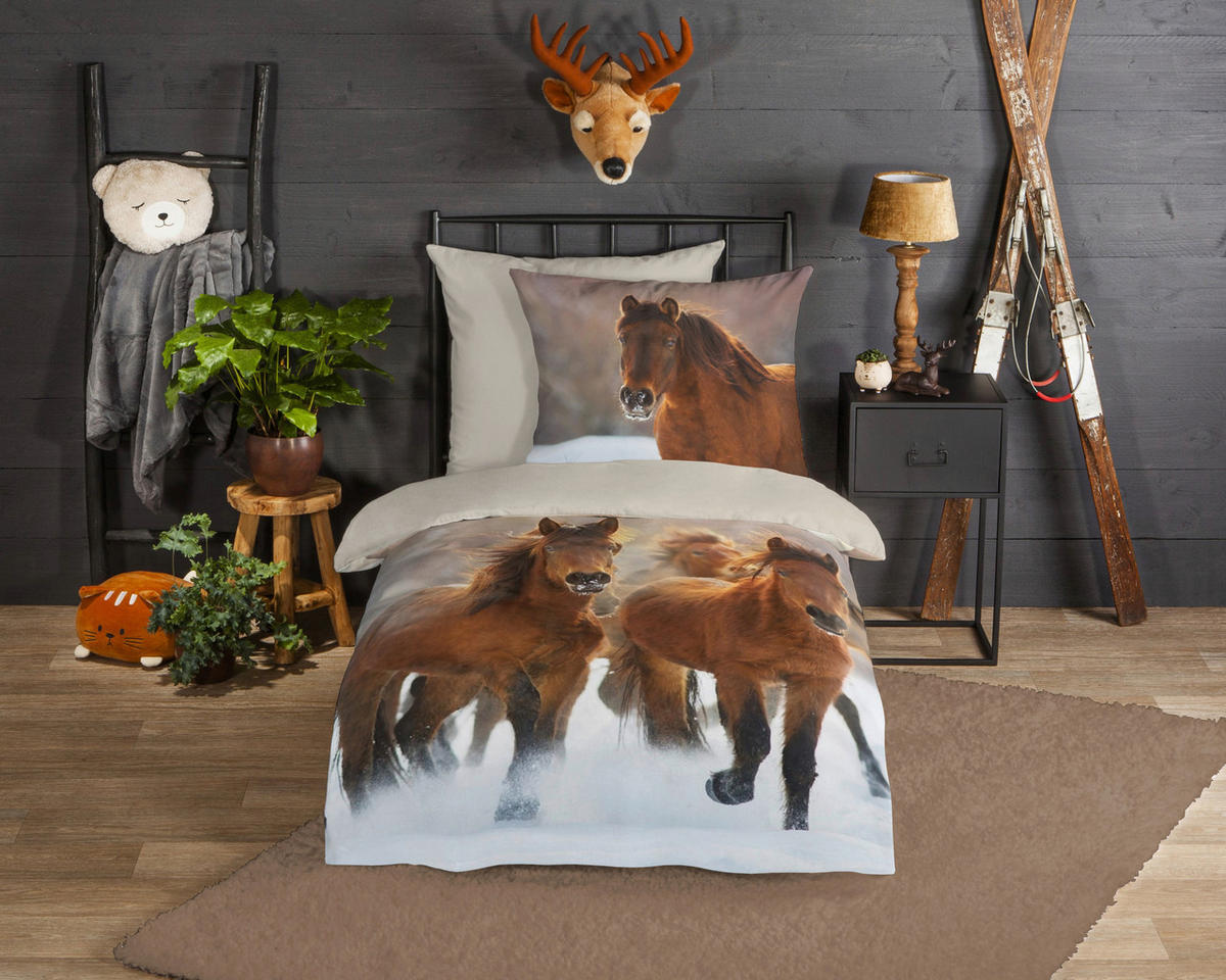 Bettwäsche Ponies Multi Baumwolle B/L: ca. 135x200 cm Ponies - Multi (135,00/200,00cm) - Good Morning