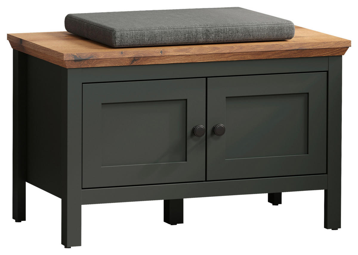 Sitzbank Stanton tannengrün Eiche Evoke Coast Nachbildung B/H/T: ca. 77x48x39 cm Stanton - Eiche/tannengrün (77,00/48,00/39,00cm)