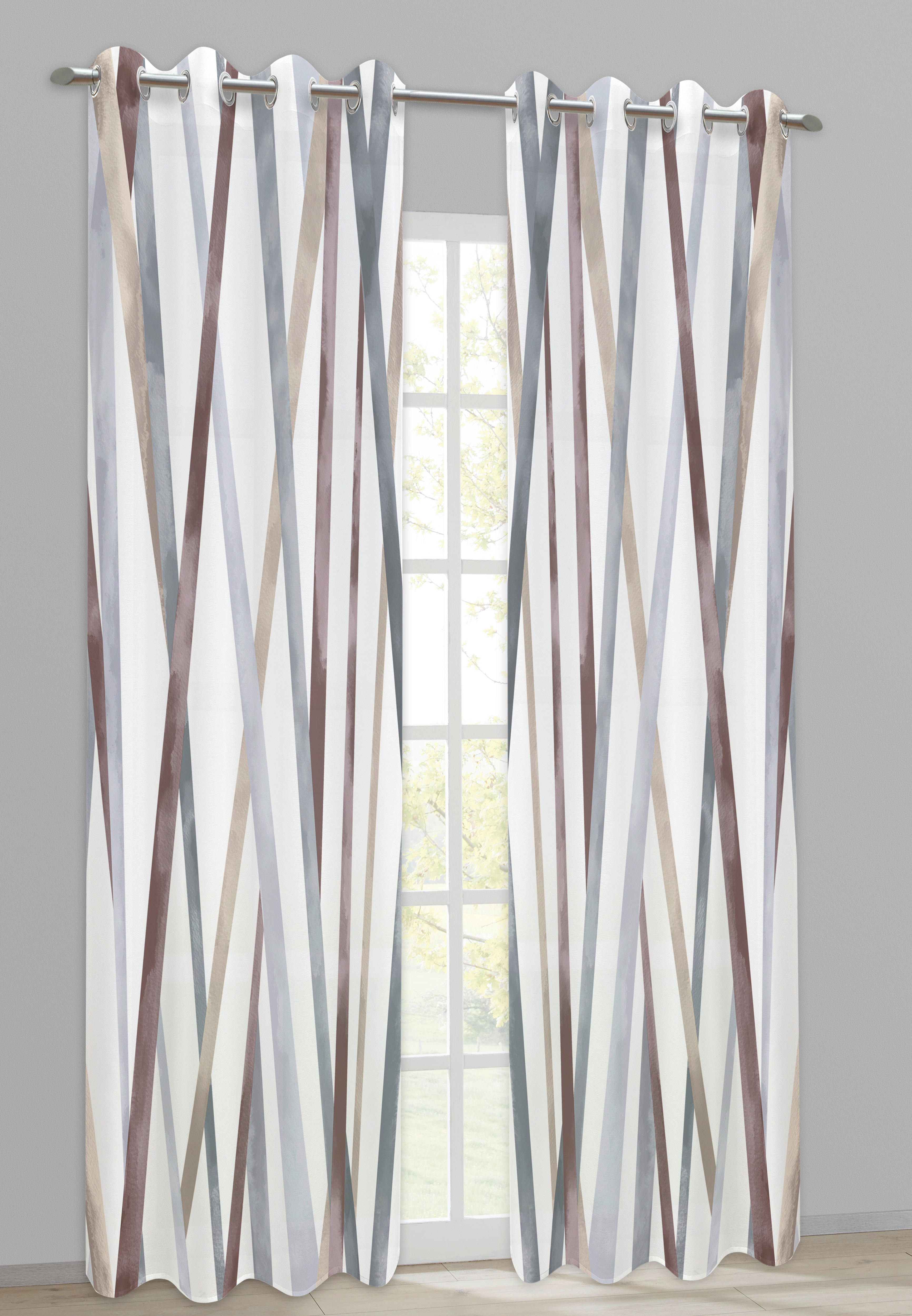 Ösenvorhang Melanie grau B/L: ca. 135x245 cm Melanie - braun/grau (135,00/245,00cm) - silver edition