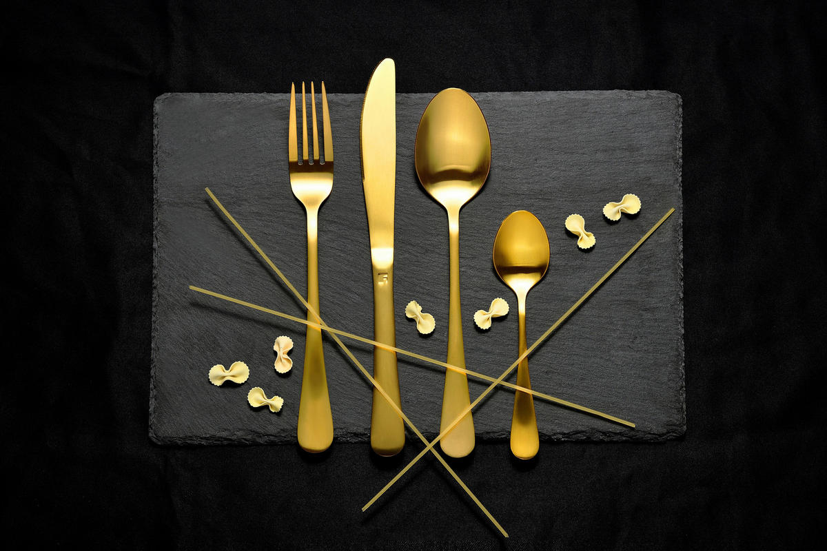 BERGNER Besteckset Munich gold matt gold Edelstahl 24 tlg. Munich gold matt - gold - BERGNER