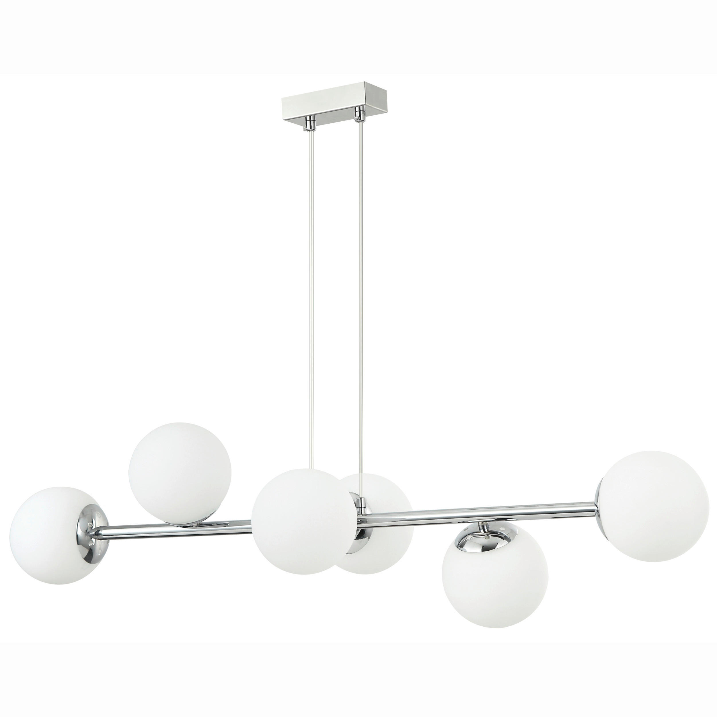 Thumbnail - Lamkur Hängeleuchte Chrom Glas Stahl B/H/L: ca. 111x40x96 cm E14 6 Brennstellen