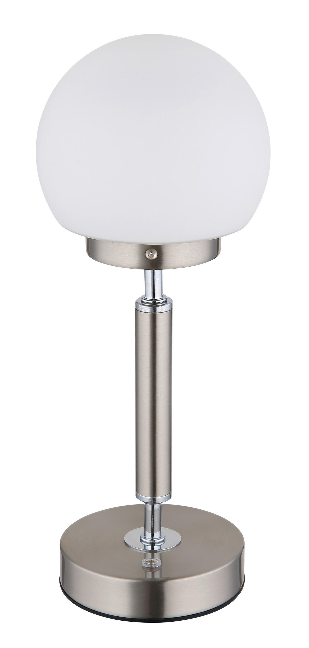 GLOBO LED-Tischleuchte Opal nickel matt Kunststoff Metall Glas H/D: ca. 28,5x11,5 cm 1 Brennstellen HAKU - nickel matt/Opal (11,50/28,50cm) - GLOBO