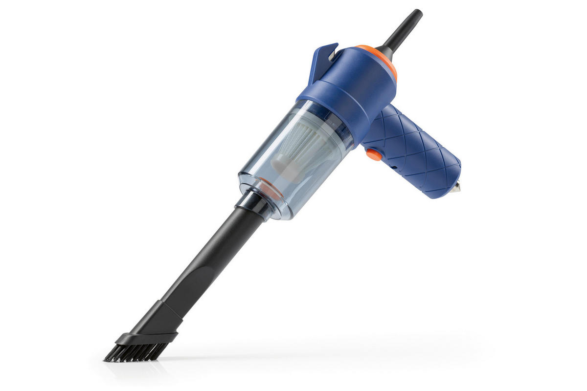 CLEANmaxx Akku-Handstaubsauger blau orange B/H/L: ca. 7x16,5x20 cm Akku-Handstaubsauger_6tlg. - blau/orange (20,00/7,00/16,50cm) - CLEANmaxx