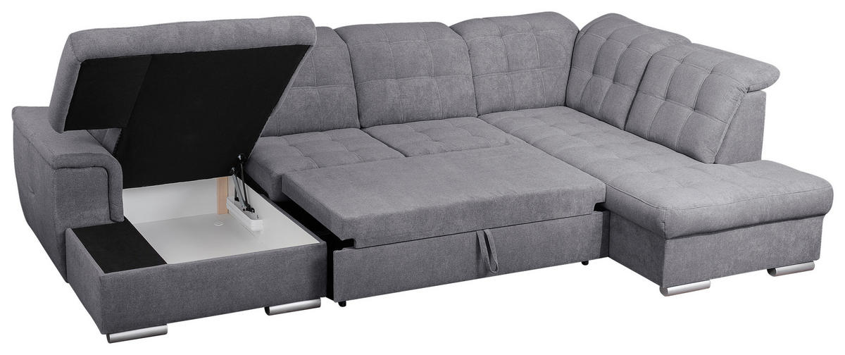 Wohnlandschaft Action hellgrau silber Action - hellgrau/silber