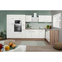 Respekta Winkelküche KBL370EYWMISGKE weiß B/H/T: ca. 370x205x172 cm KBL370EYWMISGKE - Eiche/weiß (370,00/205,00/172,00cm) - Respekta