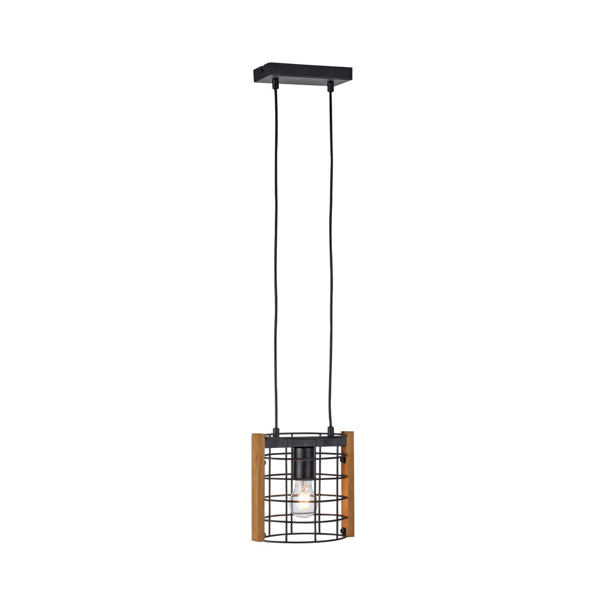 Just Light Pendelleuchte DRAIN 15251-18 kiefer schwarz Metall Holz B/H/T: ca. 21x150x12 cm E27 1 Brennstellen DRAIN - kiefer/schwarz (21,00/150,00/12,00cm) - Just Light