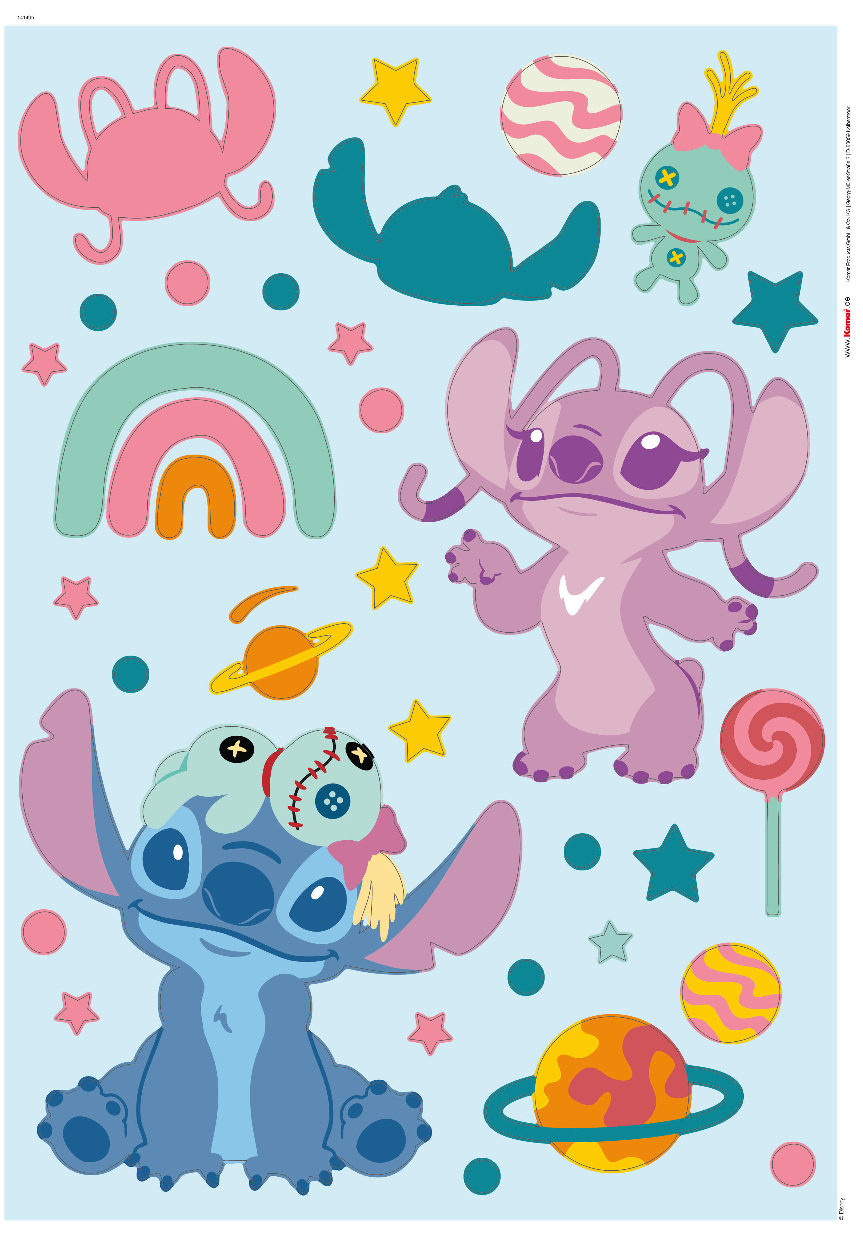 Komar Wandtattoo Stitch World  Stitch World B/L: ca. 50x70 cm Stitch World - (50,00/70,00cm) - Komar