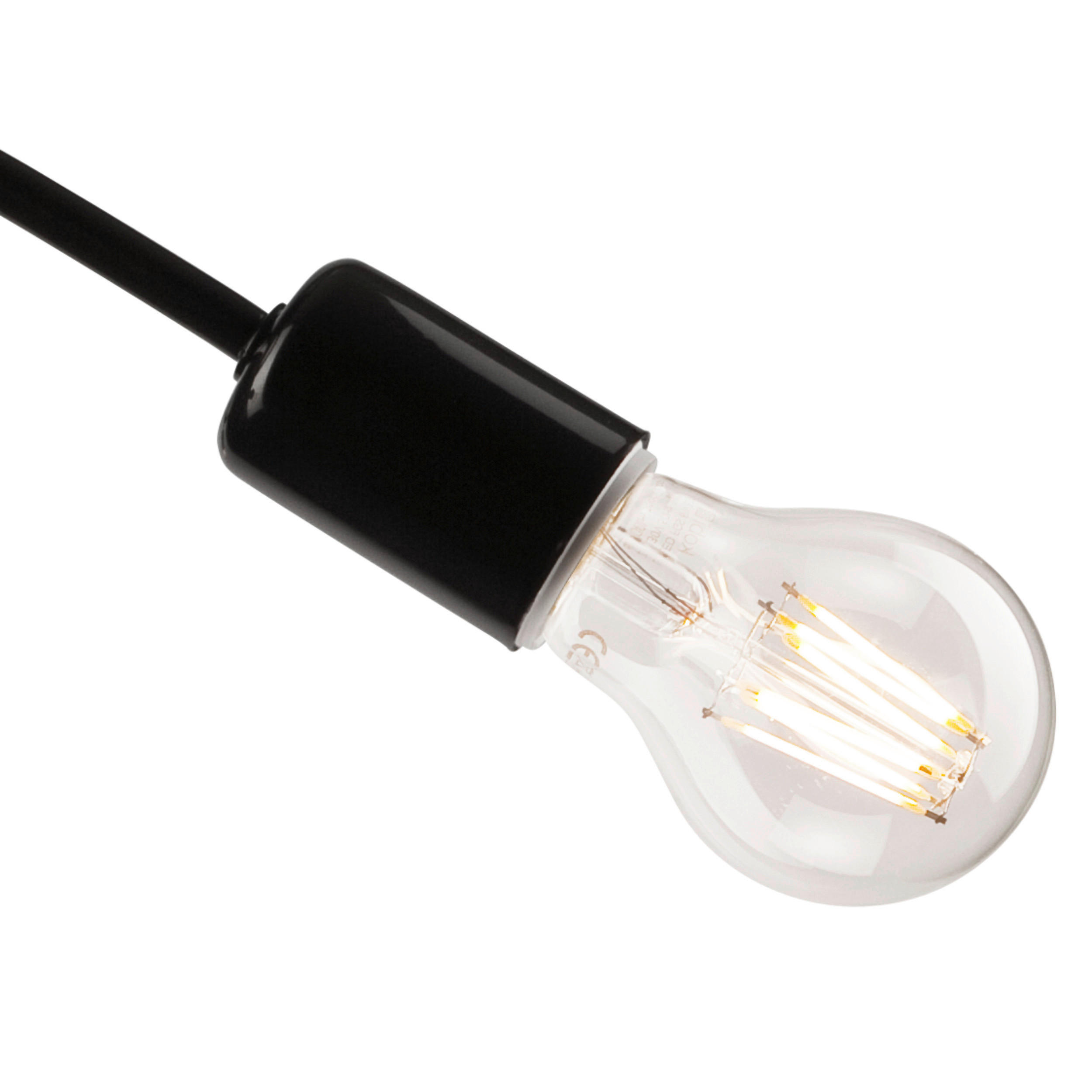 Thumbnail - Lamkur Deckenleuchte CAMILLA 31606 schwarz Stahl H/L: ca. 30x36 cm E27 3 Brennstellen