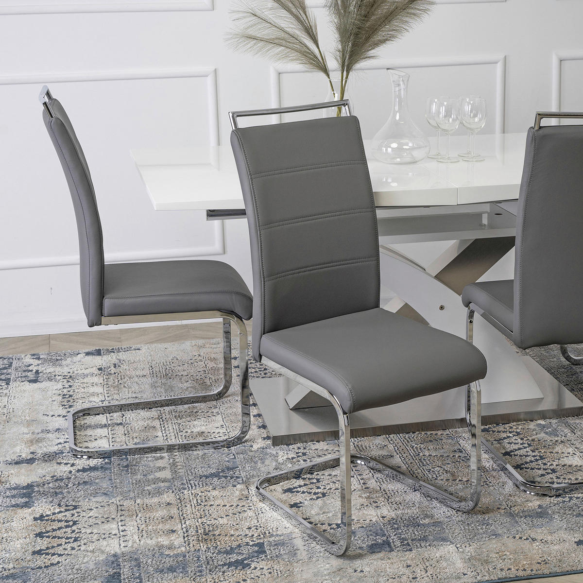 Stuhl LOCA grau Kunstleder B/H/T: ca. 43x102x54 cm LOCA - grau (43,00/102,00/54,00cm) - WIPMEB
