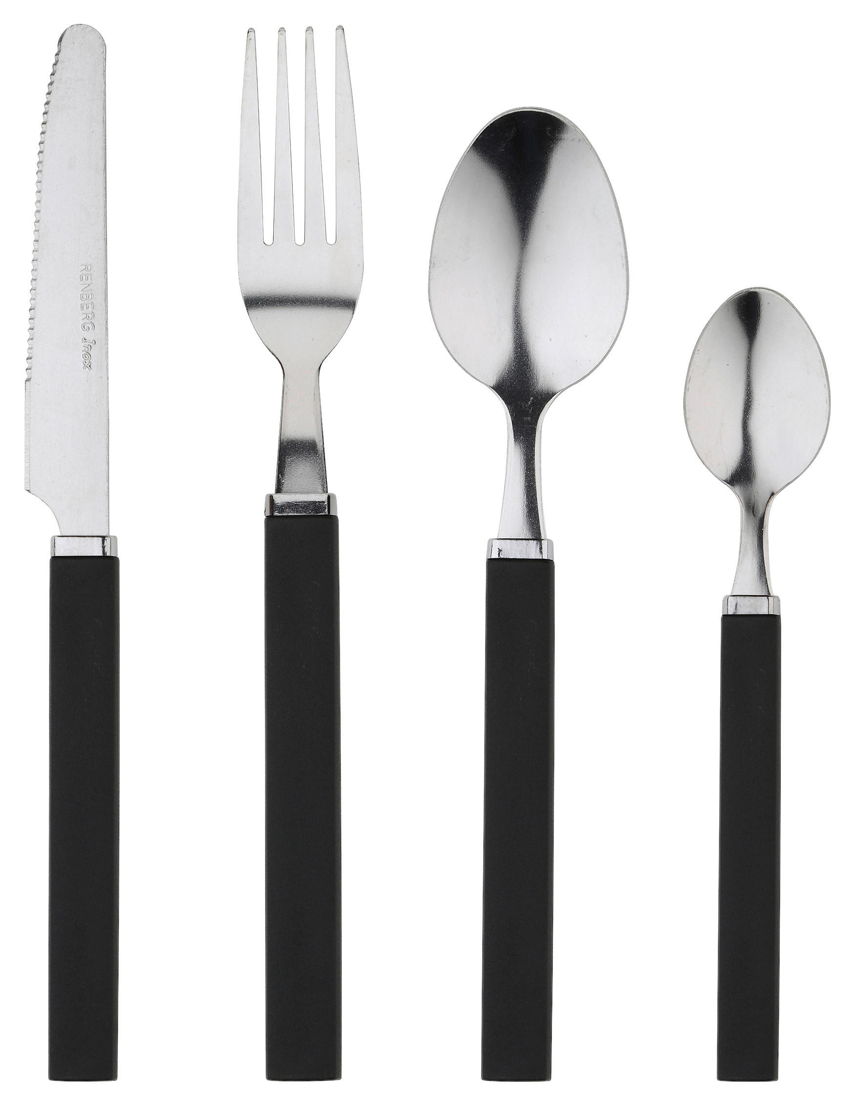 RENBERG Besteckset FUNNY BLACK schwarz Edelstahl 24 tlg. FUNNY BLACK - schwarz - RENBERG