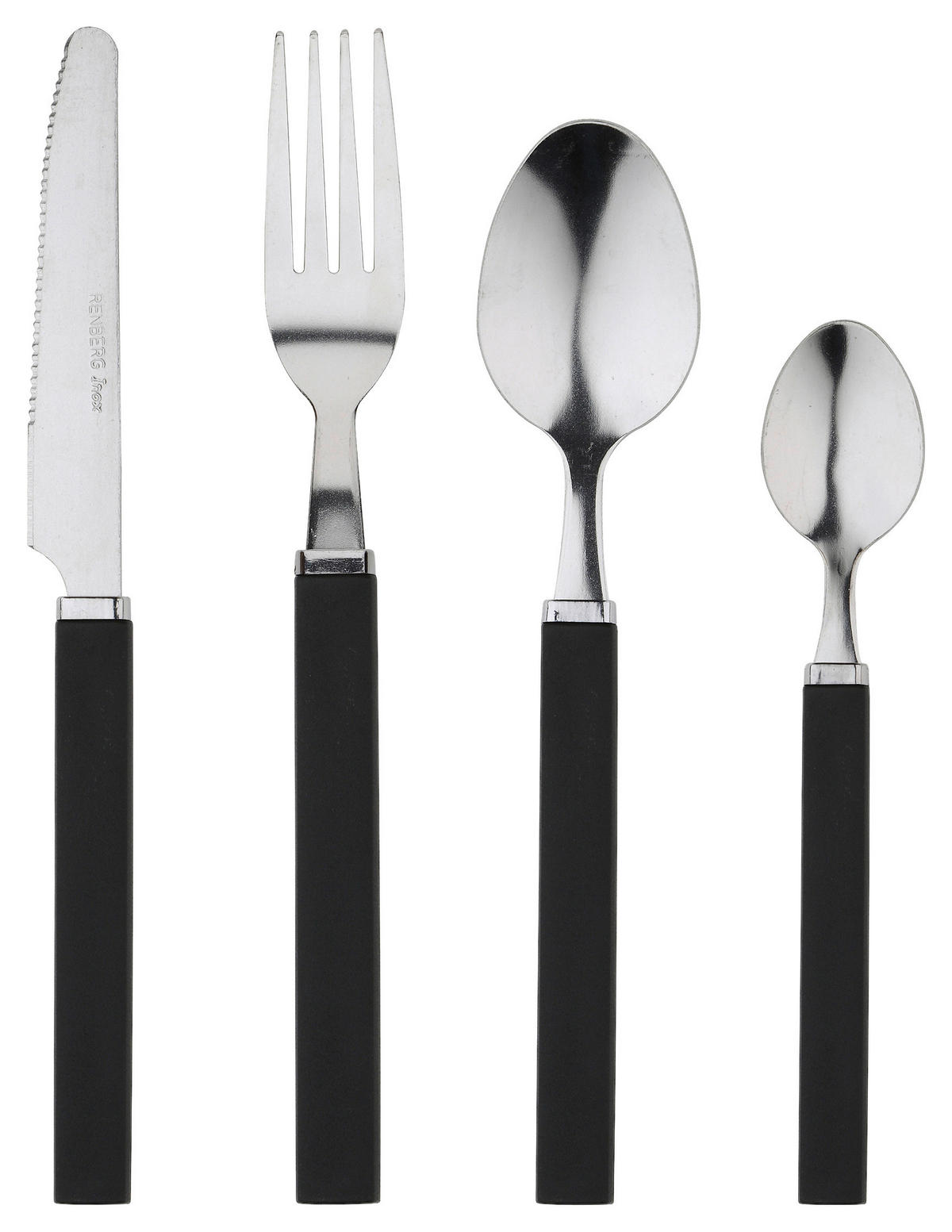 RENBERG Besteckset FUNNY BLACK schwarz Edelstahl 24 tlg. FUNNY BLACK - schwarz - RENBERG