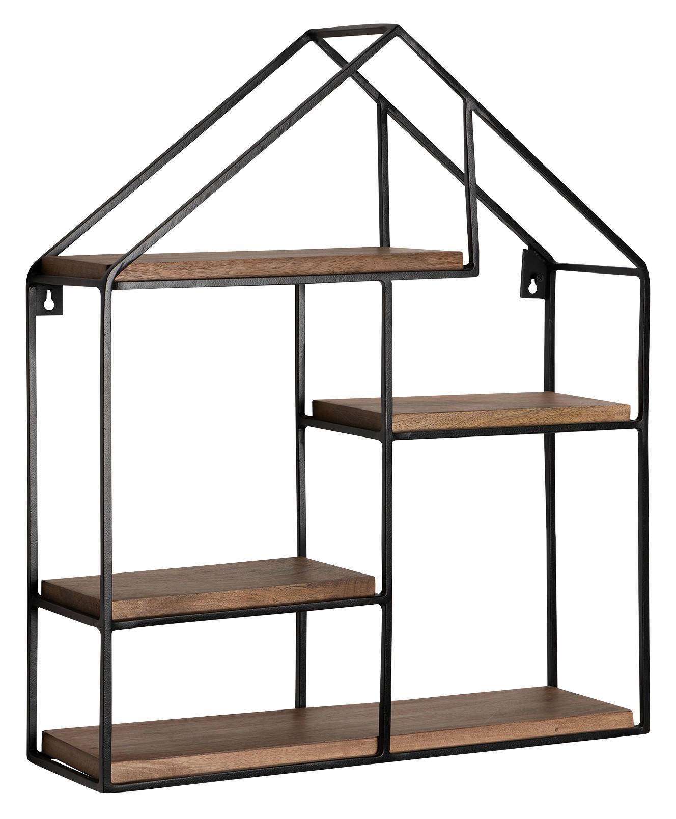 Wandregal schwarz B/H/T: ca. 50x60x14 cm Wandregal - schwarz (50,00/60,00/14,00cm) - Wohnling