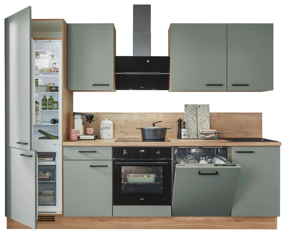 nobilia Küchenblock Schilf B/H/T: ca. 280x201,6x60 cm Küche_Speed_280_cm_(_L_) - Eiche/Schilf (280,00/201,60/60,00cm) - nobilia