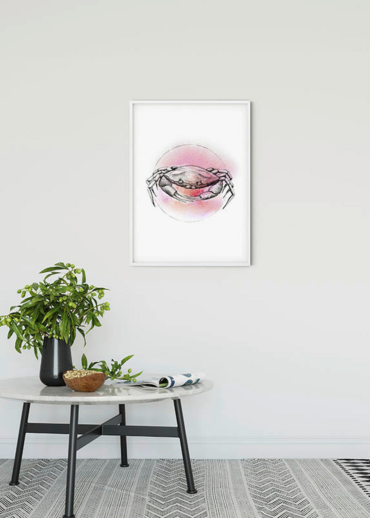 Komar Poster Crab Watercolor Tiere B/L: ca. 50x70 cm Crab Watercolor - (50,00/70,00cm) - Komar