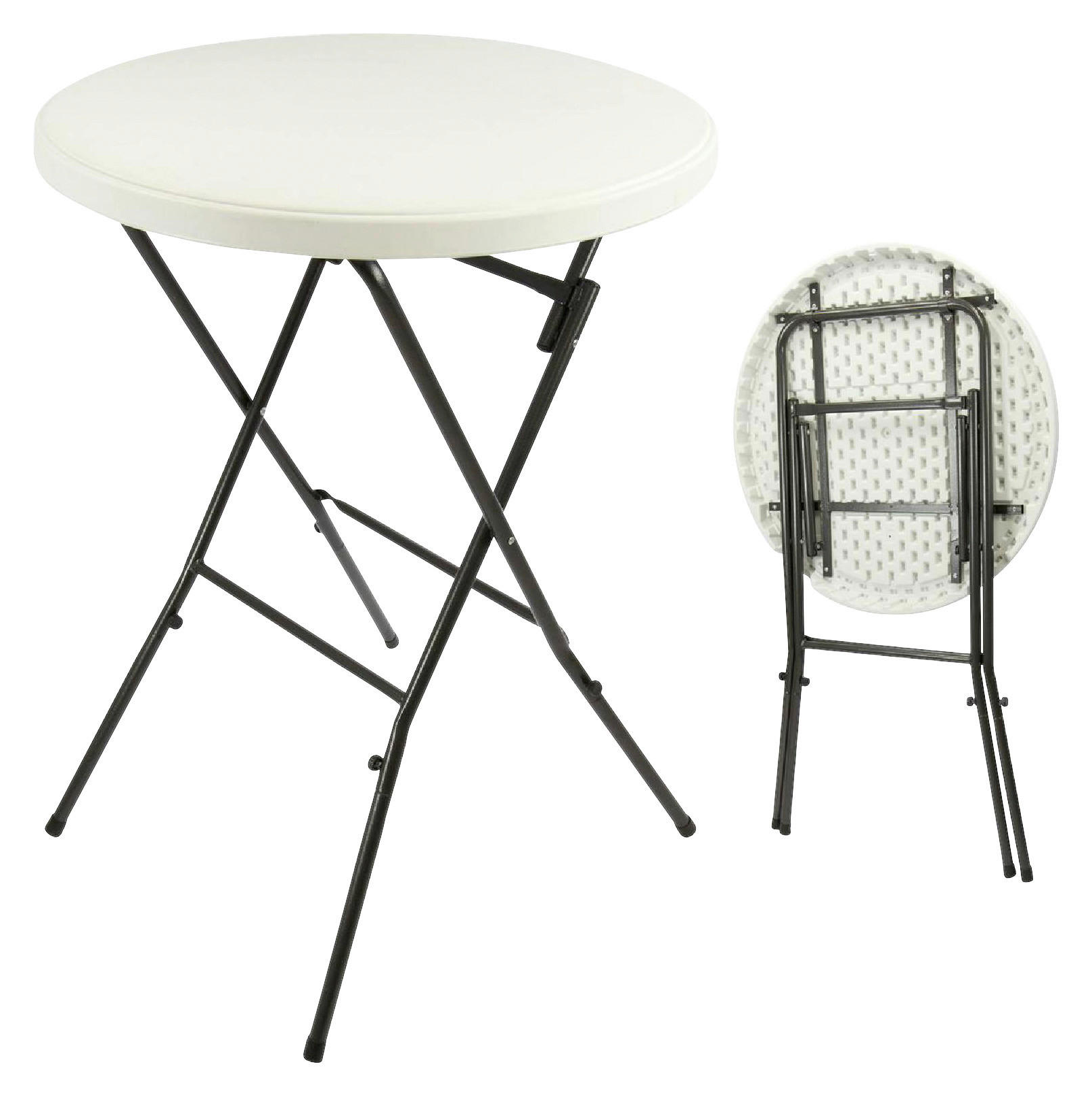 VCM Stehtisch weiß Kunststoff H/D: ca. 110x80 cm Stehtisch - weiß (80,00/110,00cm) - VCM
