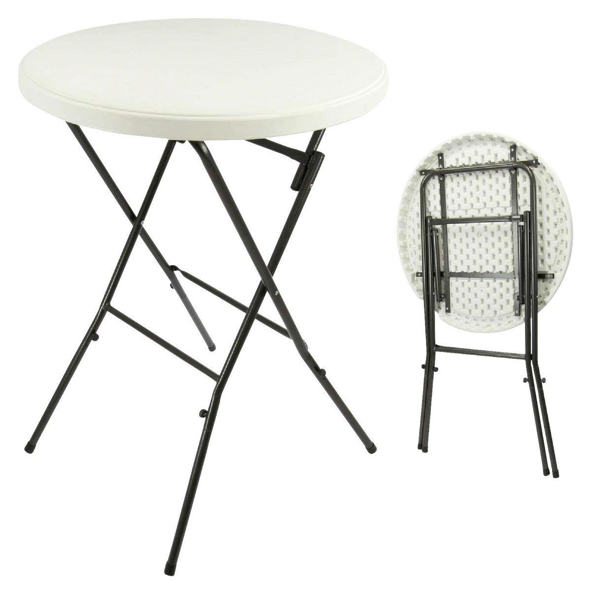 VCM Stehtisch weiß Kunststoff H/D: ca. 110x80 cm Stehtisch - weiß (80,00/110,00cm) - VCM