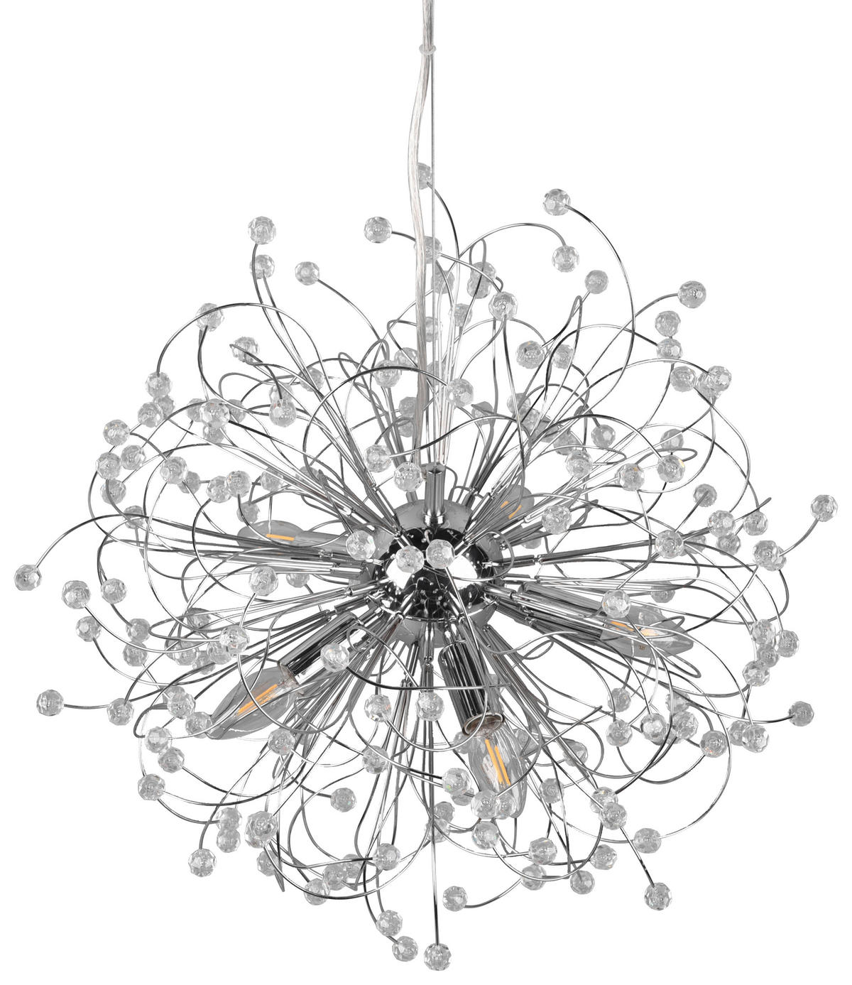 Reality Pendelleuchte GLORIA R31315006 Chrom Metall H/D: ca. 150x55 cm E14 5 Brennstellen Gloria - Chrom (55,00/150,00cm) - Reality