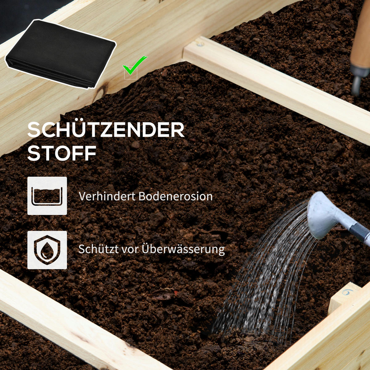 Outsunny Hochbeet natur Holz B/H/L: ca. 100x54x117 cm Hochbeet - natur (117,00/100,00/54,00cm) - Outsunny