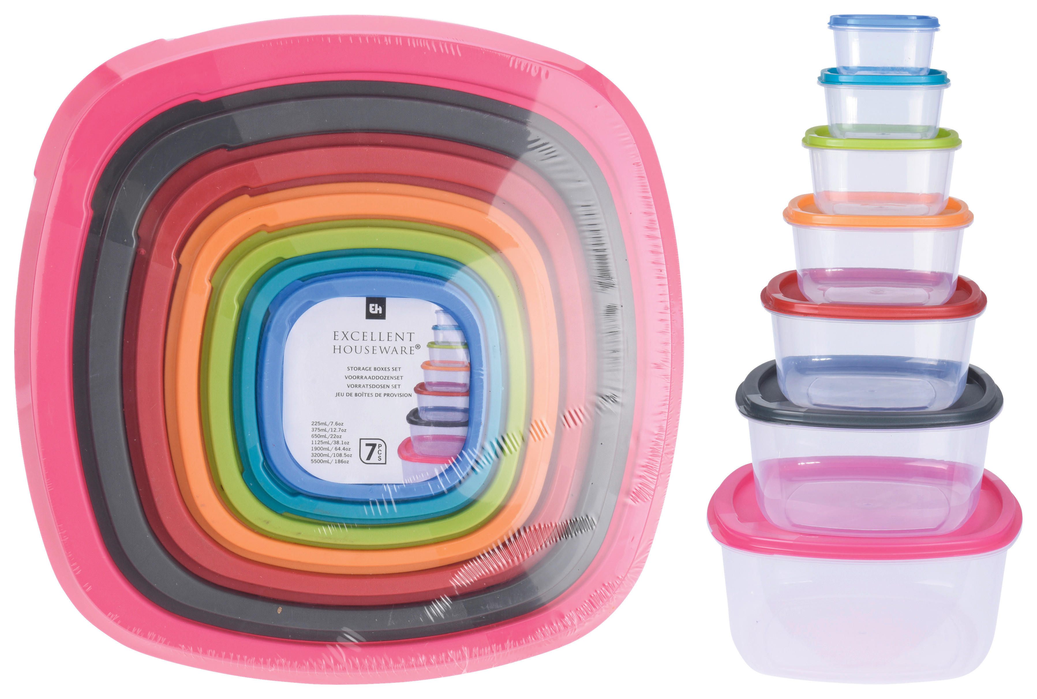 Vorratsdosenset 7-teilig multicolor B/H/T: ca. 26x26,6x12,7 cm Vorratsdosenset_7tlg. - multicolor (26,00/26,60/12,70cm)