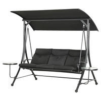 Outsunny Hollywoodschaukel schwarz Polyester B/H/L: ca. 135x177x278 cm Hollywoodschaukel - schwarz (278,00/135,00/177,00cm) - Outsunny