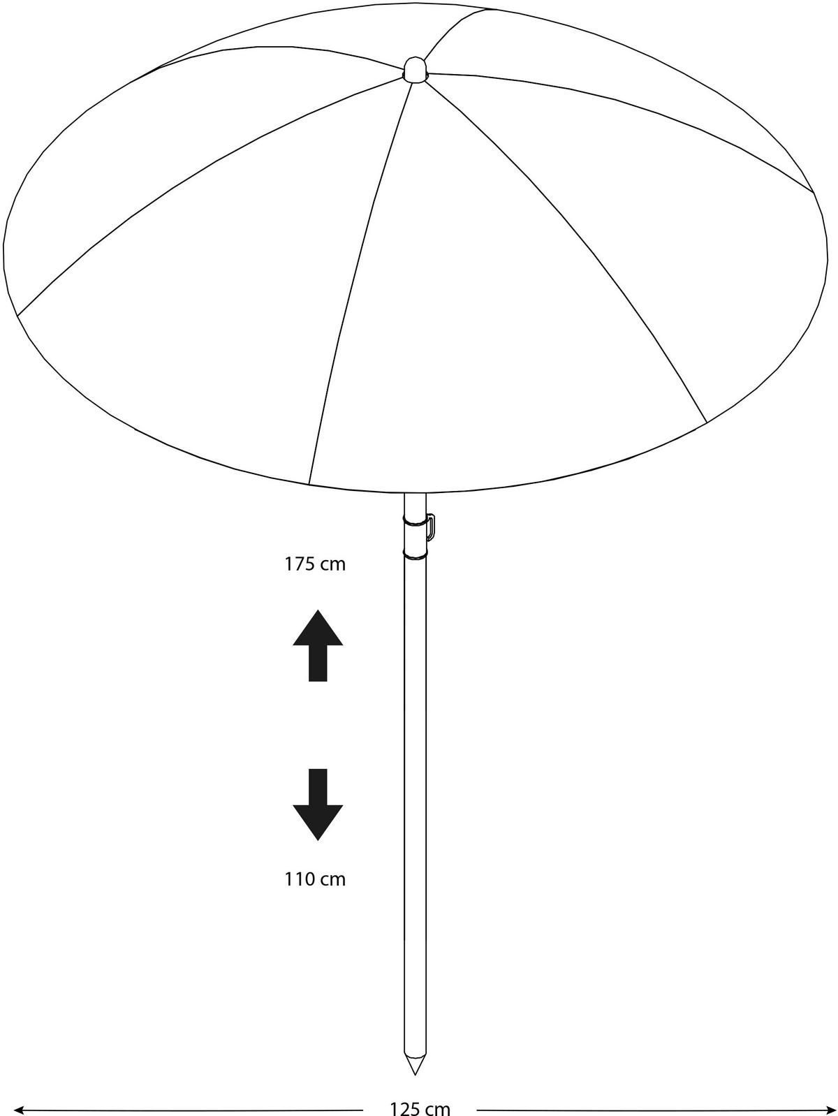 AXI Sonnenschirm regenbogen Kunststoff H/T: ca. 175x125 cm Sonnenschirm - regenbogen (125,00cm) - AXI