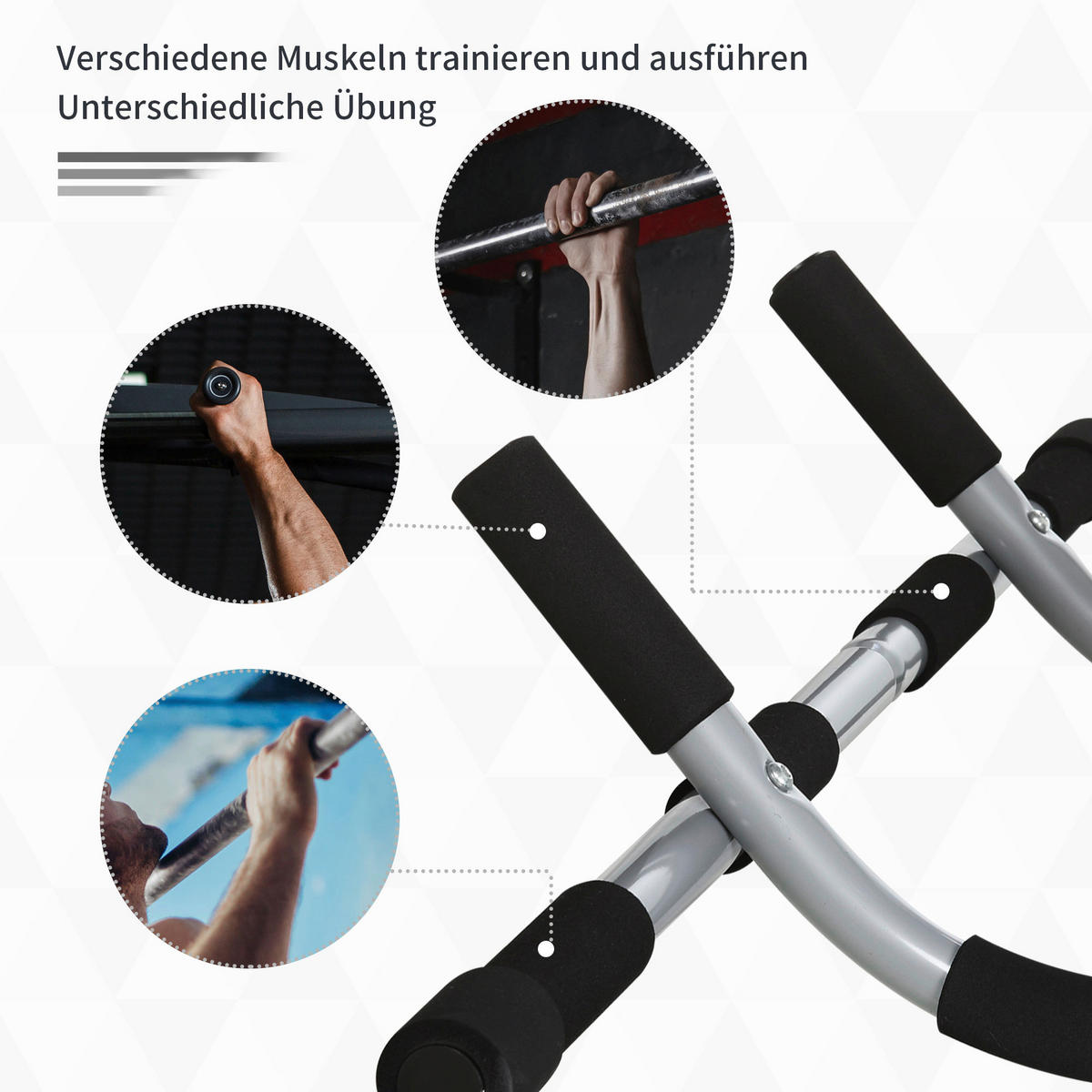 HOMCOM Fitness-Zubehör schwarz Polypropylen B/H/L: ca. 40x92x17 cm Klimmzugstange - schwarz (17,00/40,00/92,00cm) - HOMCOM