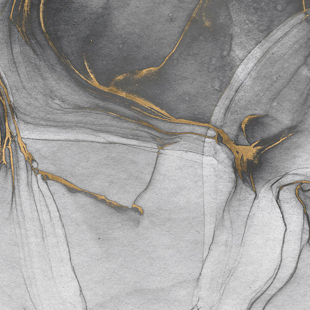 Komar Fototapete Ink Gold Flow B/L: ca. 300x280 cm Ink Gold Flow - (300,00/280,00cm) - Komar