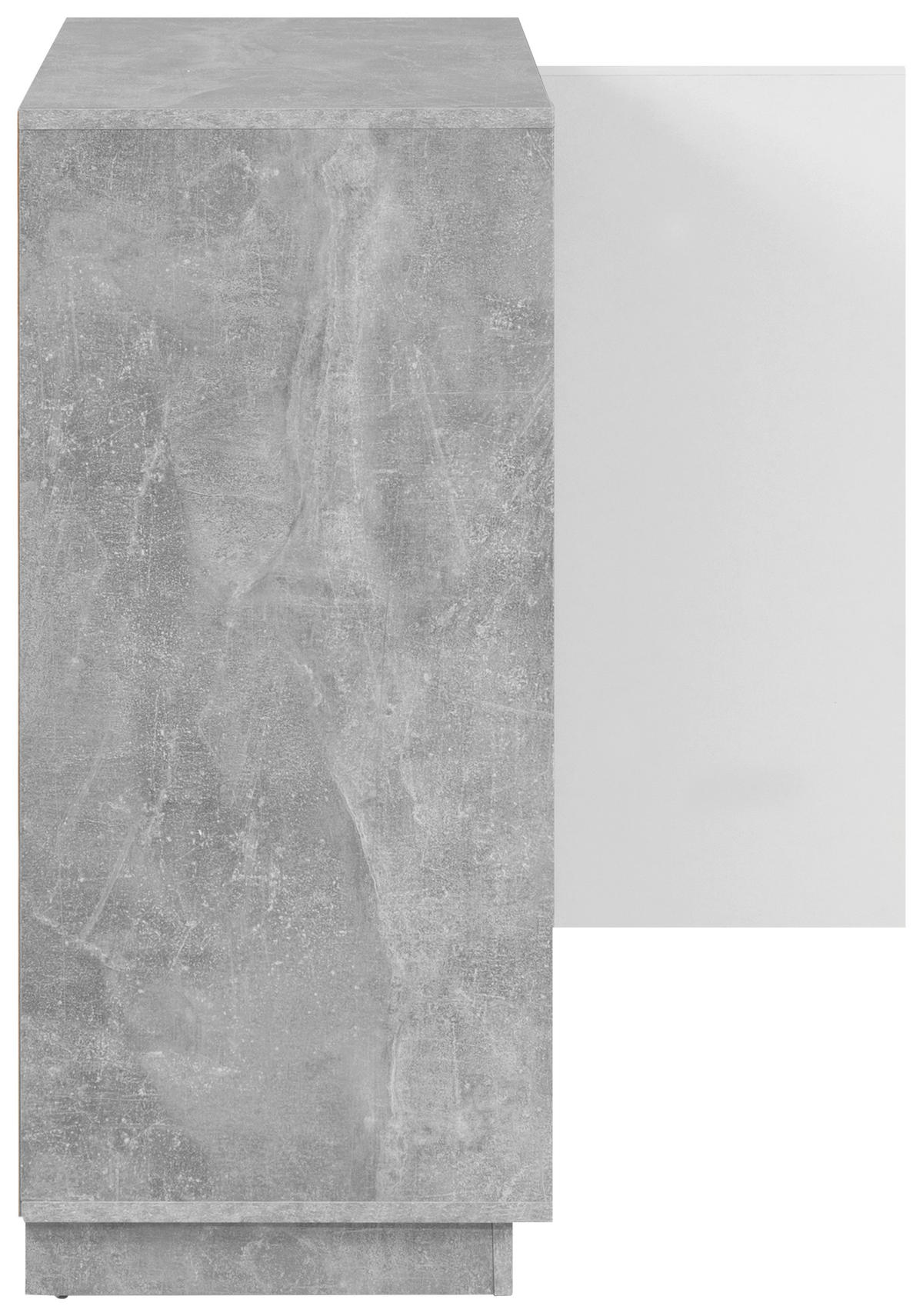 Kommode Phoenix Beton Optik weiß glänzend B/H/T: ca. 79x88x40 cm Phoenix - Beton/weiß (79,00/88,00/40,00cm)