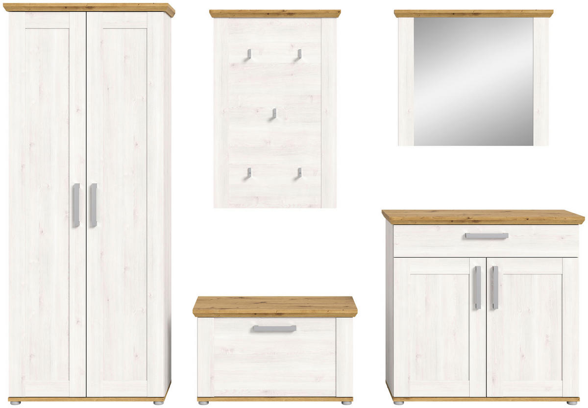 Garderobe Verona Sibiu Lärche Nachbildung Eiche Artisan Nachbildung B/H/T: ca. 285x196x39 cm Verona - Eiche (285,00/196,00/39,00cm) - xonox.home