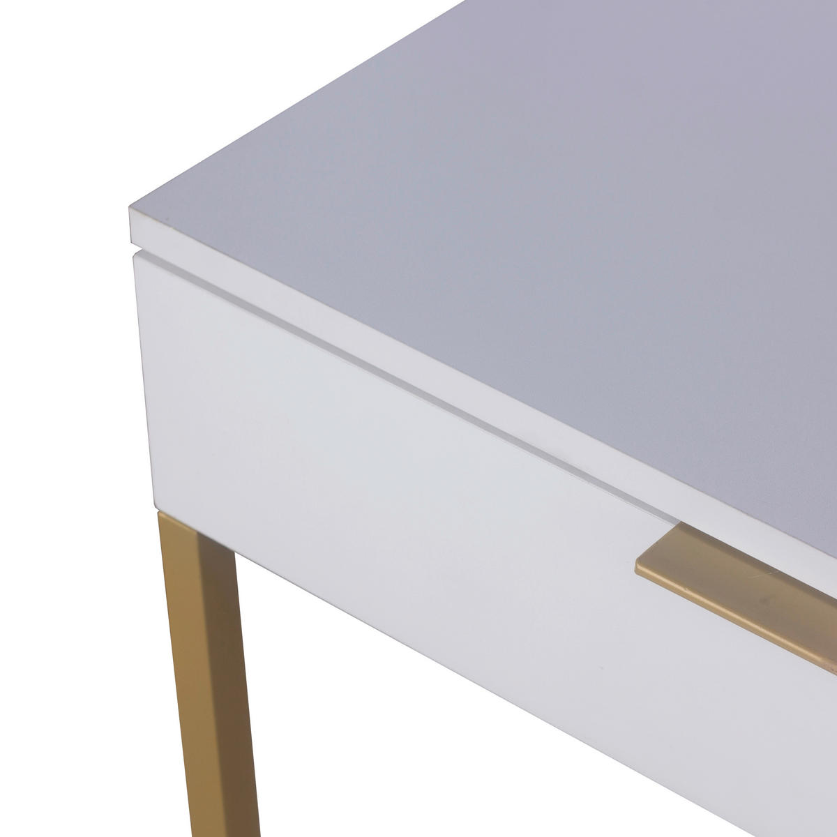 Schreibtisch Poco Line weiß gold Optik B/H/T: ca. 112x76x52 cm Poco Line - gold/weiß (112,00/76,00/52,00cm)