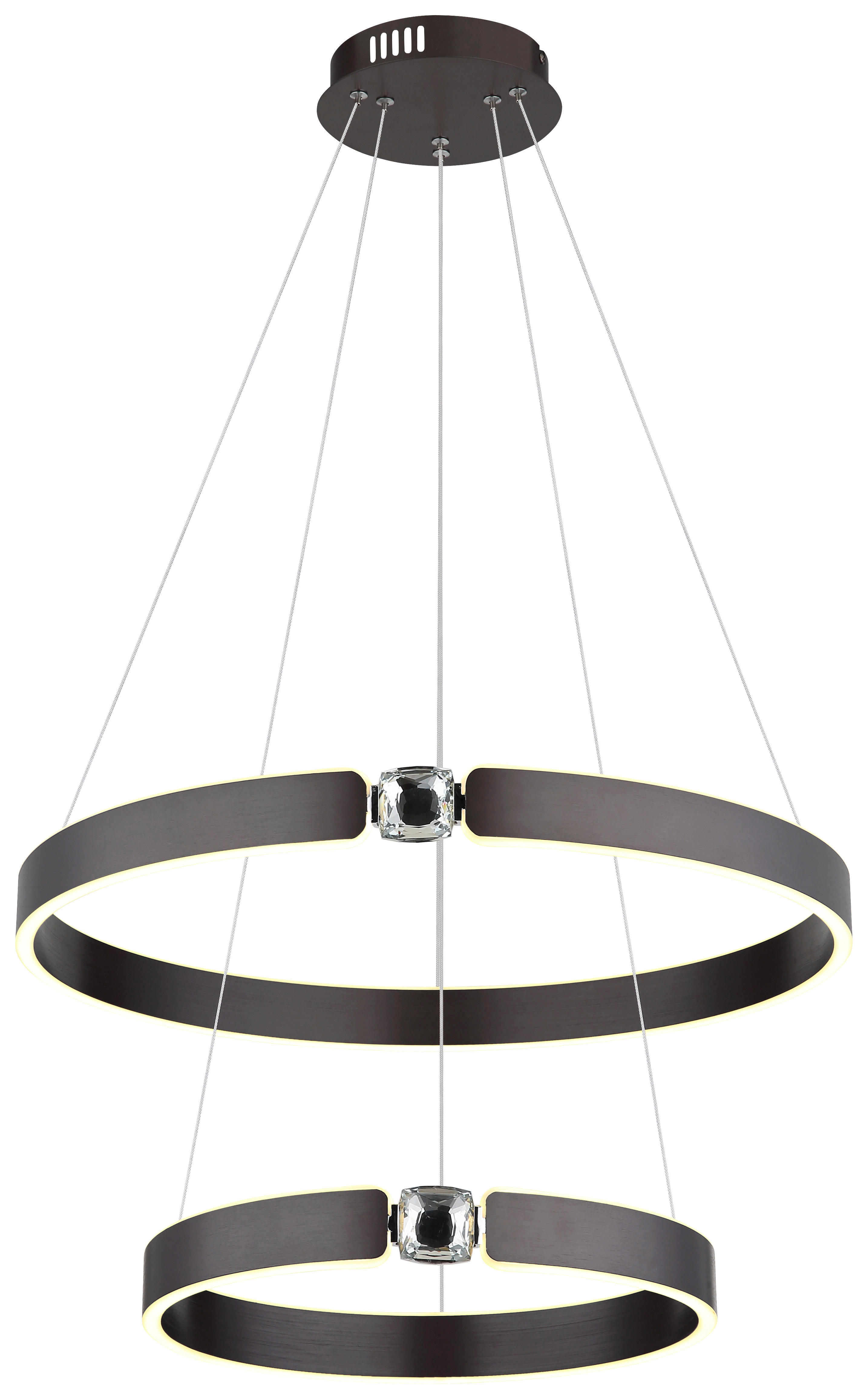 GLOBO LED-Pendelleuchte bronze Opal Metall Acryl H/L: ca. 125x60 cm LED-Pendelleuchte_Hendricks - Opal/bronze (60,00cm) - GLOBO