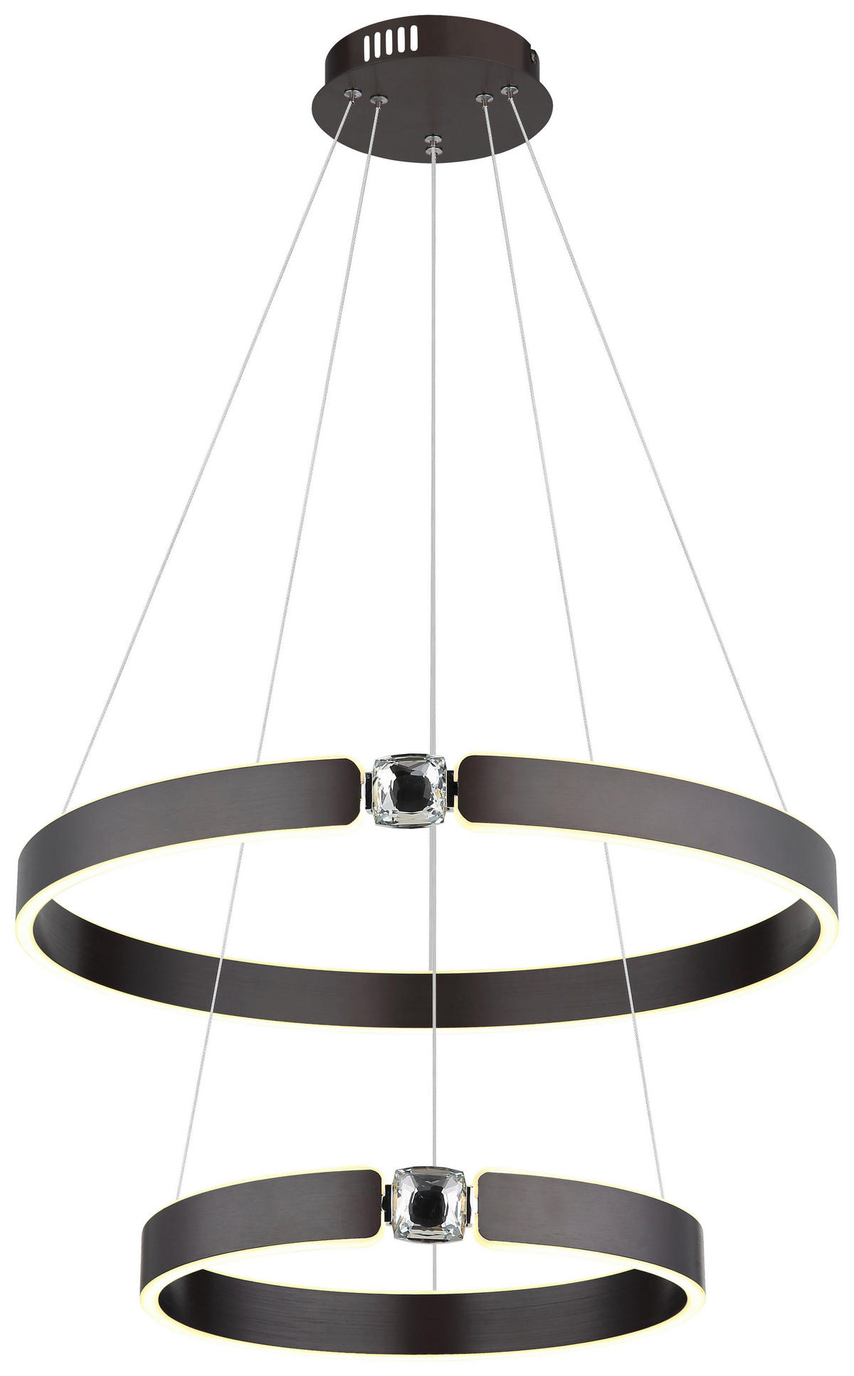 GLOBO LED-Pendelleuchte bronze Opal Metall Acryl H/L: ca. 125x60 cm LED-Pendelleuchte_Hendricks - Opal/bronze (60,00cm) - GLOBO