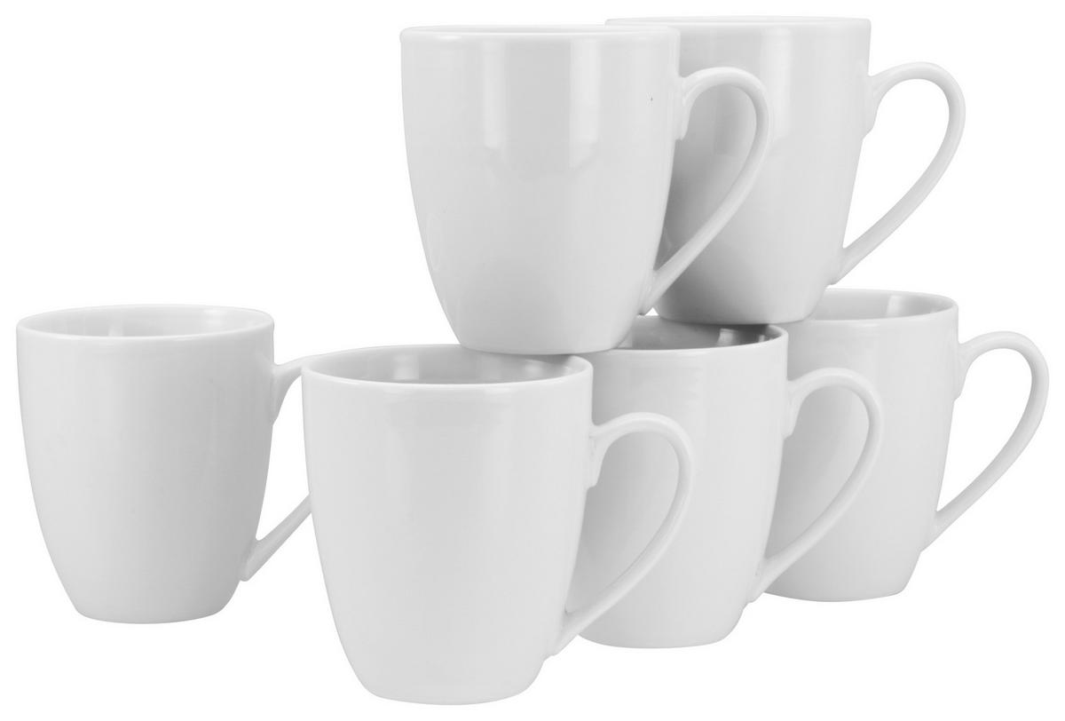 CreaTable Kaffeebecher Luna weiß Porzellan 6 tlg. Luna - weiß - CreaTable