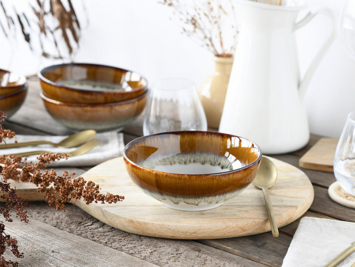 CreaTable Schüssel-Set Cascade braun Steinzeug Cascade - braun - CreaTable