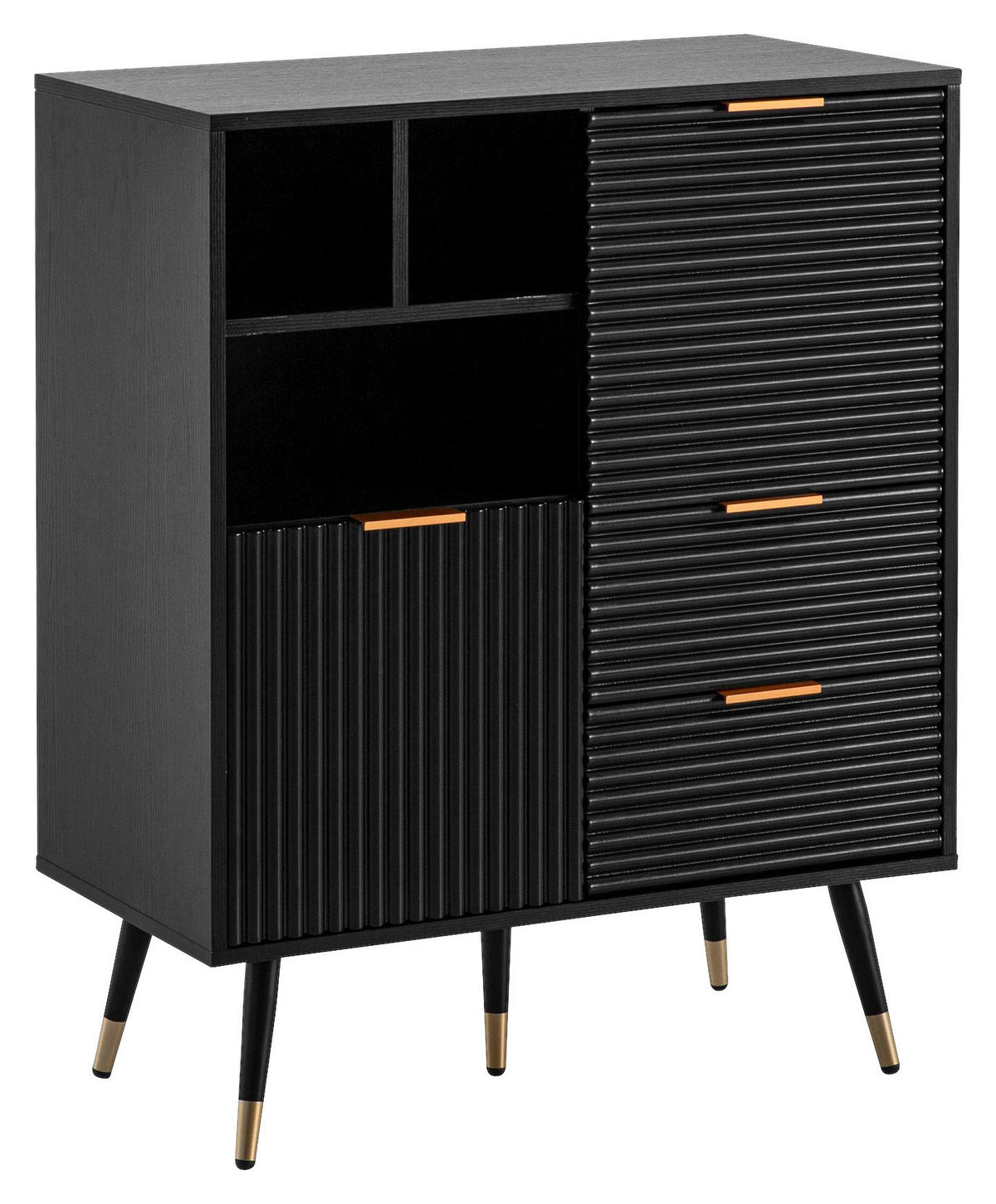 Sideboard schwarz B/H/T: ca. 77x97x40 cm Sideboard - schwarz (77,00/97,00/40,00cm) - Wohnling