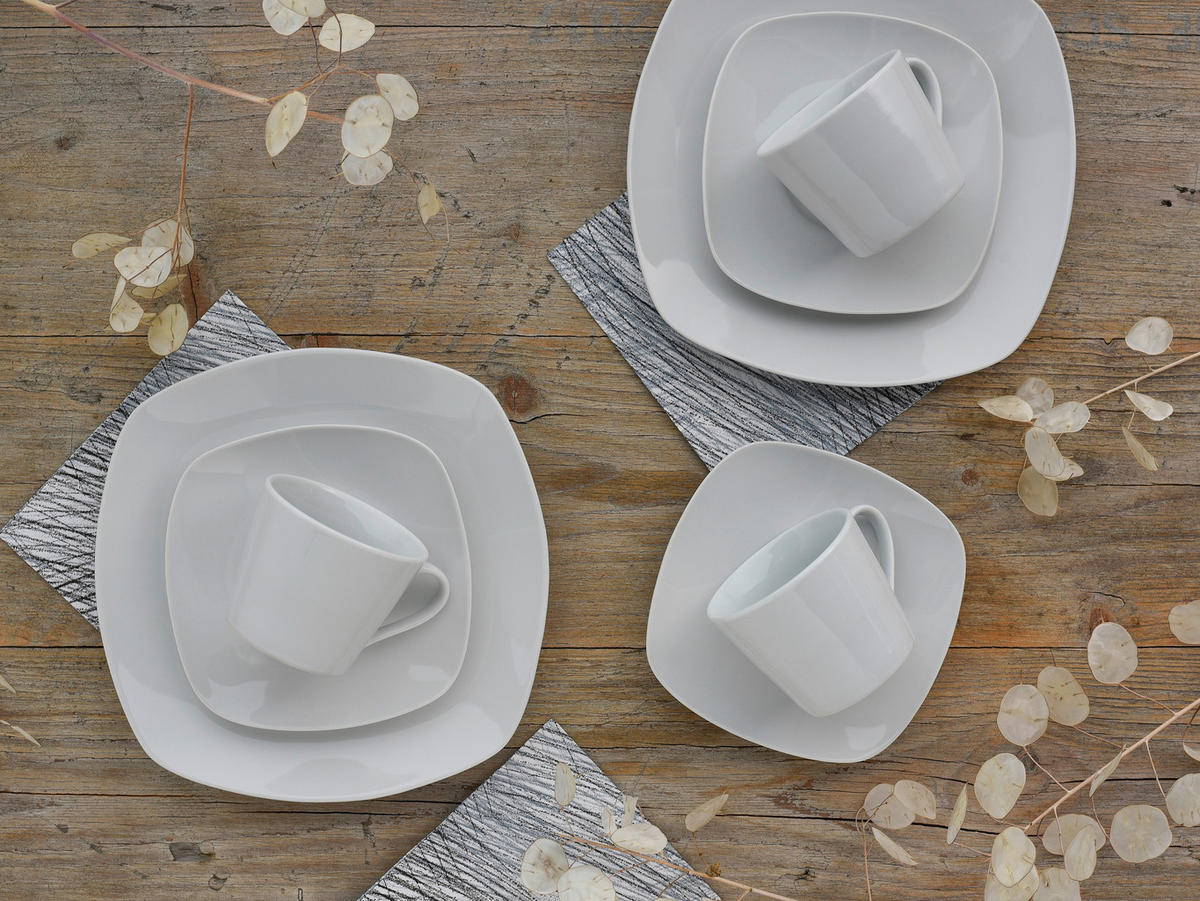 CreaTable Kaffeeservice Amelie weiß Porzellan 18 tlg. Amelie - weiß - CreaTable